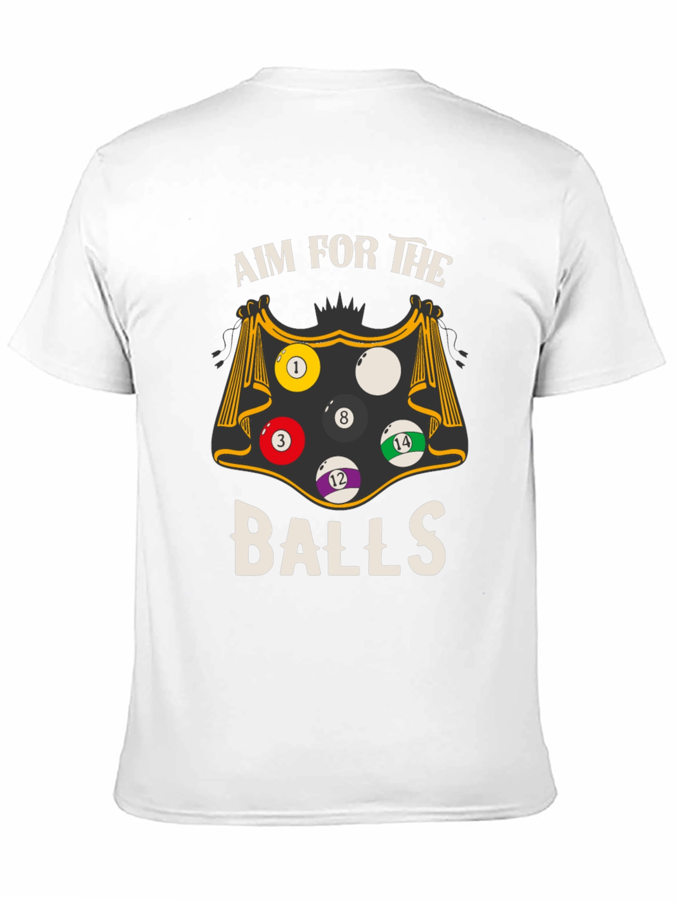 Black Aim For The Balls Graphic Tee - Billiards T-Shirt view 11