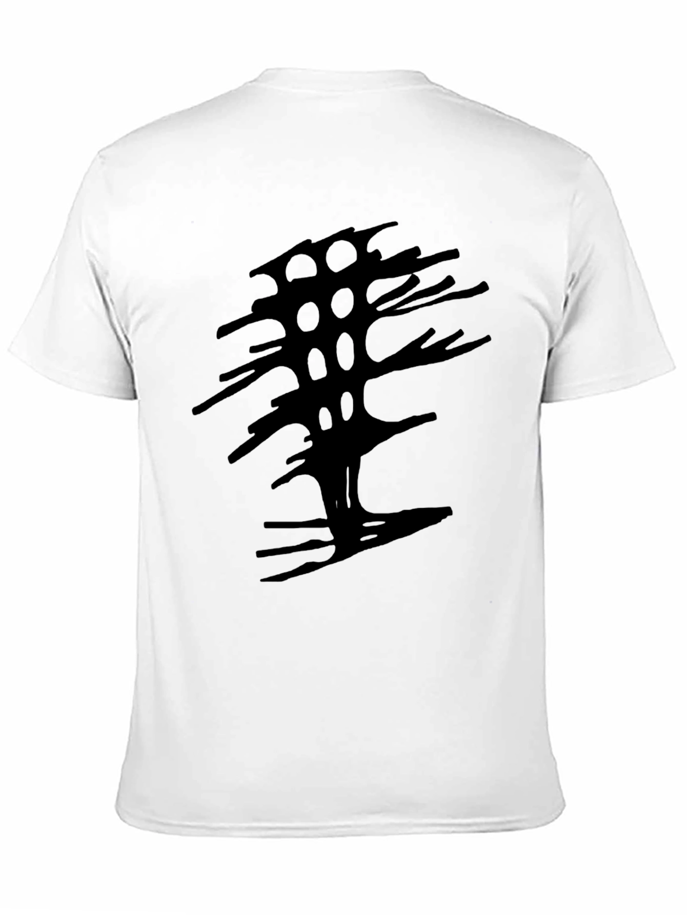 Black Abstract Tree Graphic Black Tee view 11