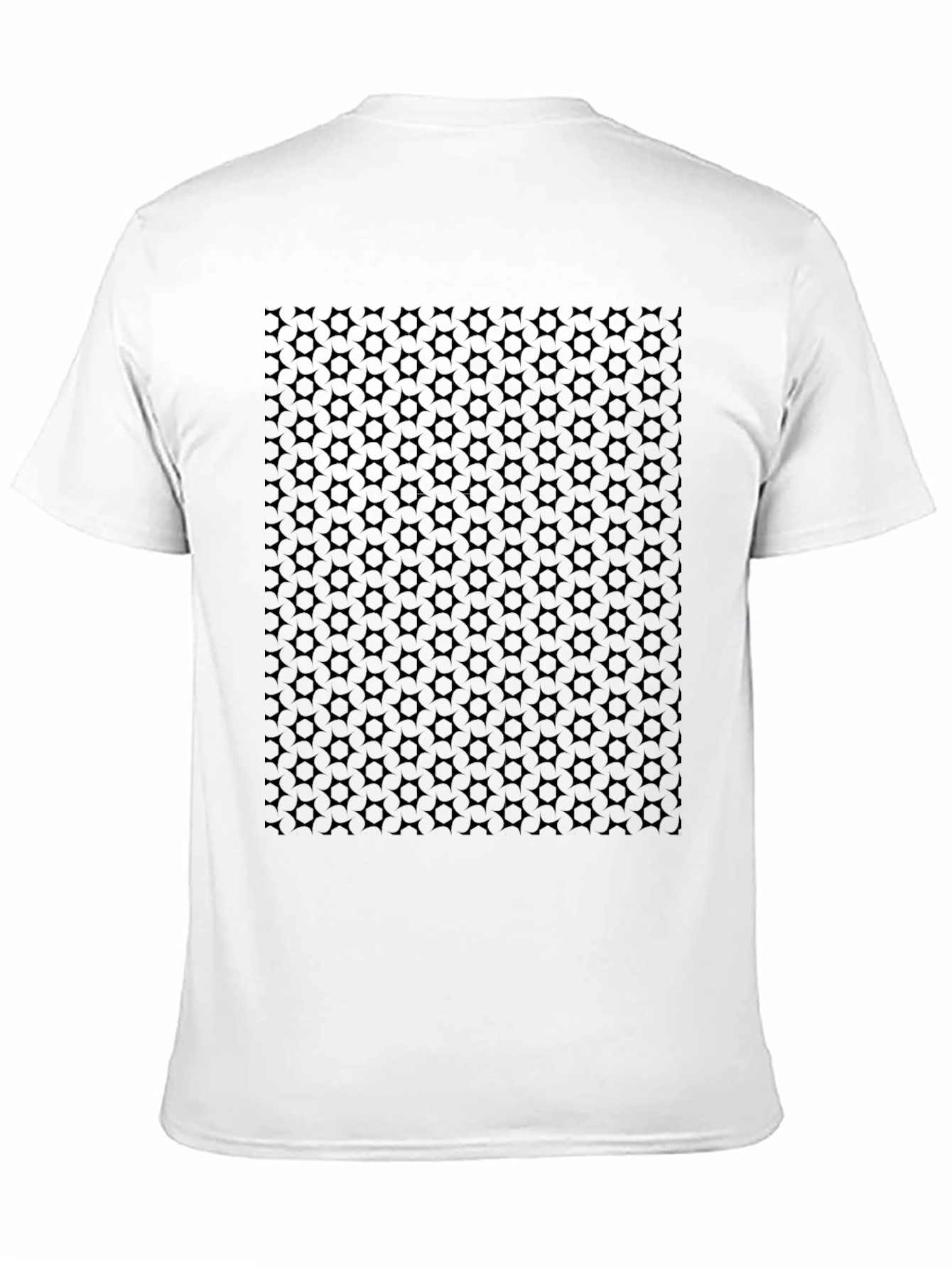 Black Geometric Patterned Black T-Shirt view 11