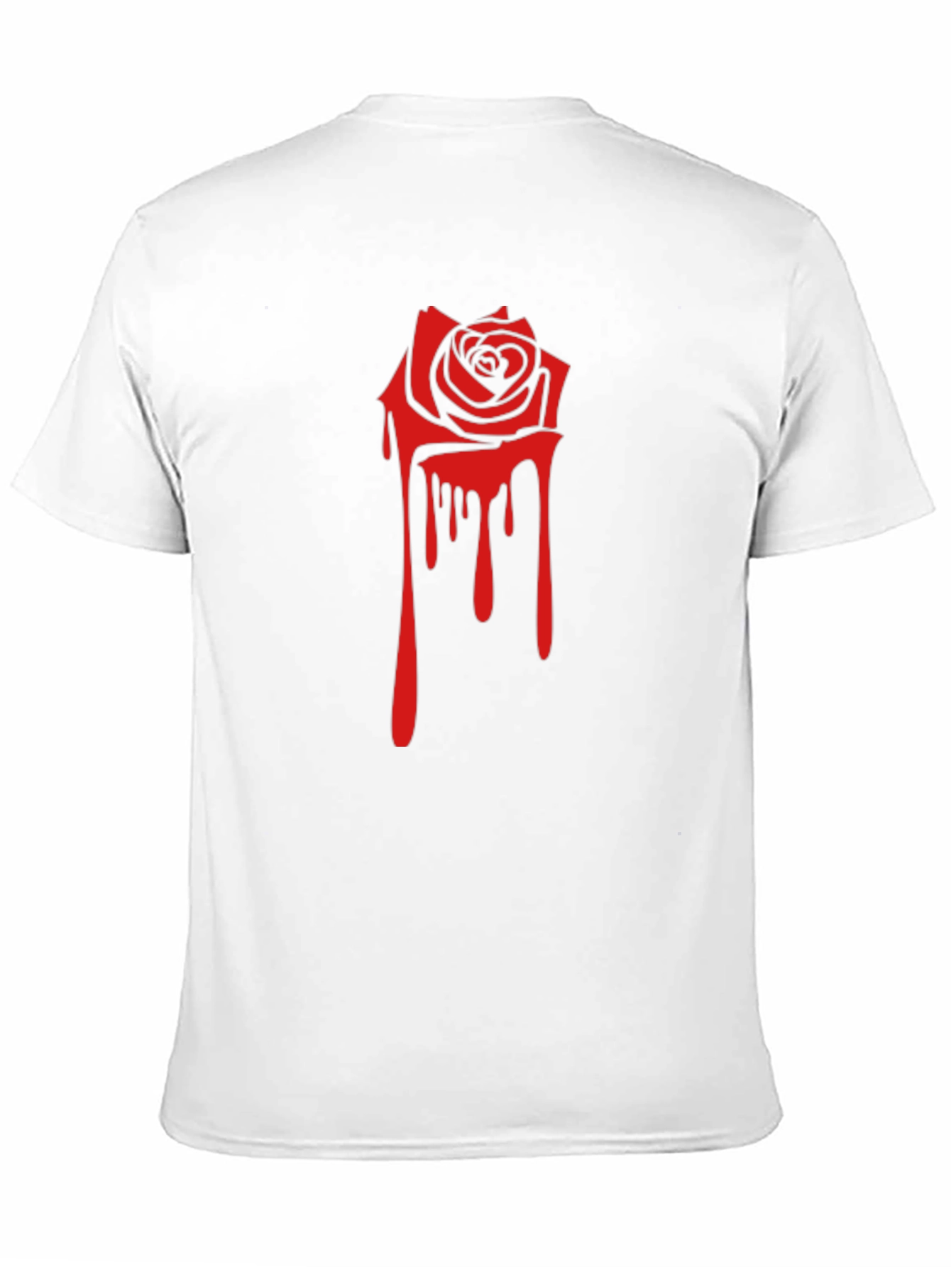 Black Black Tee with Red Dripping Rose Graphic view 11