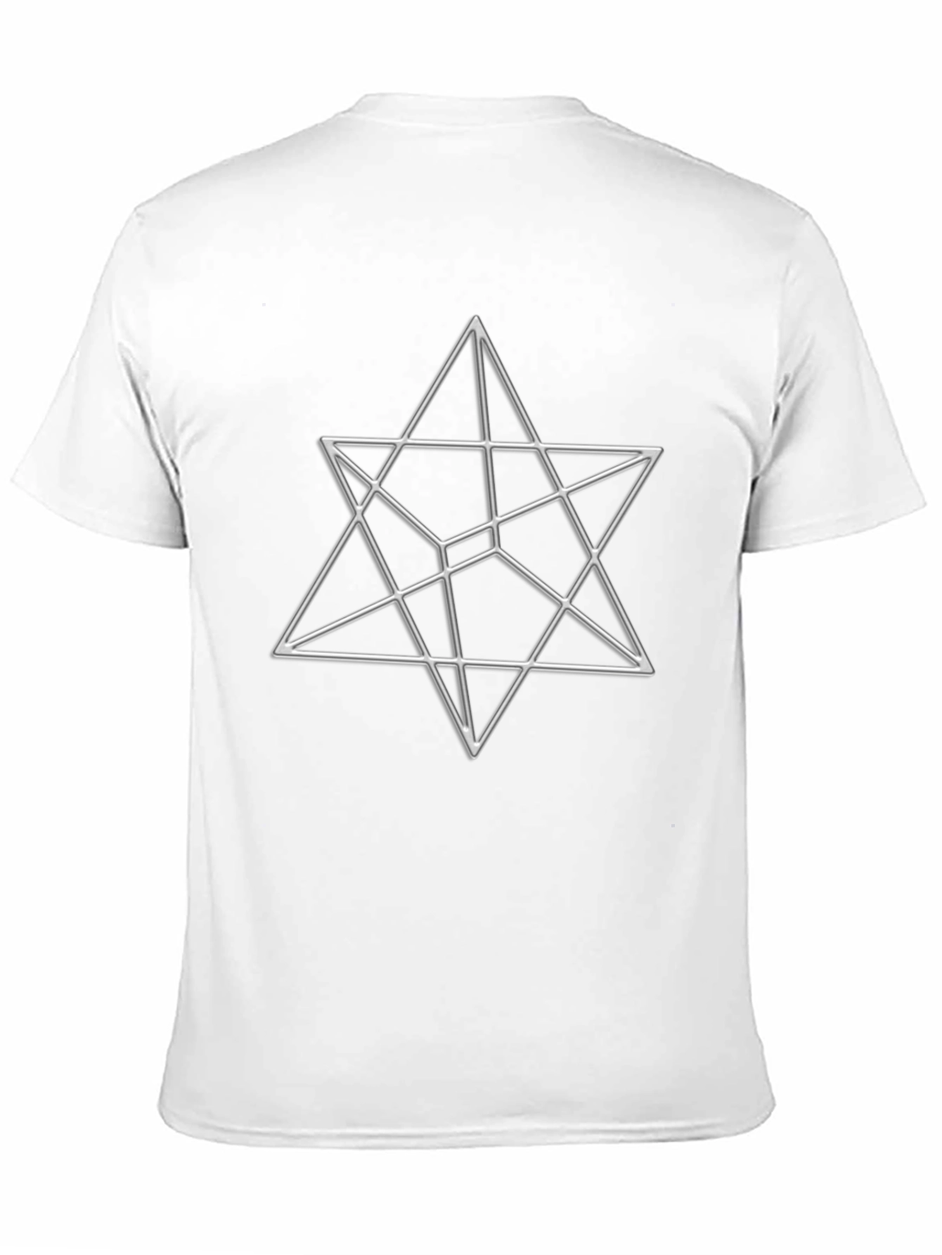 Black Geometric Star Design Black T-Shirt view 11