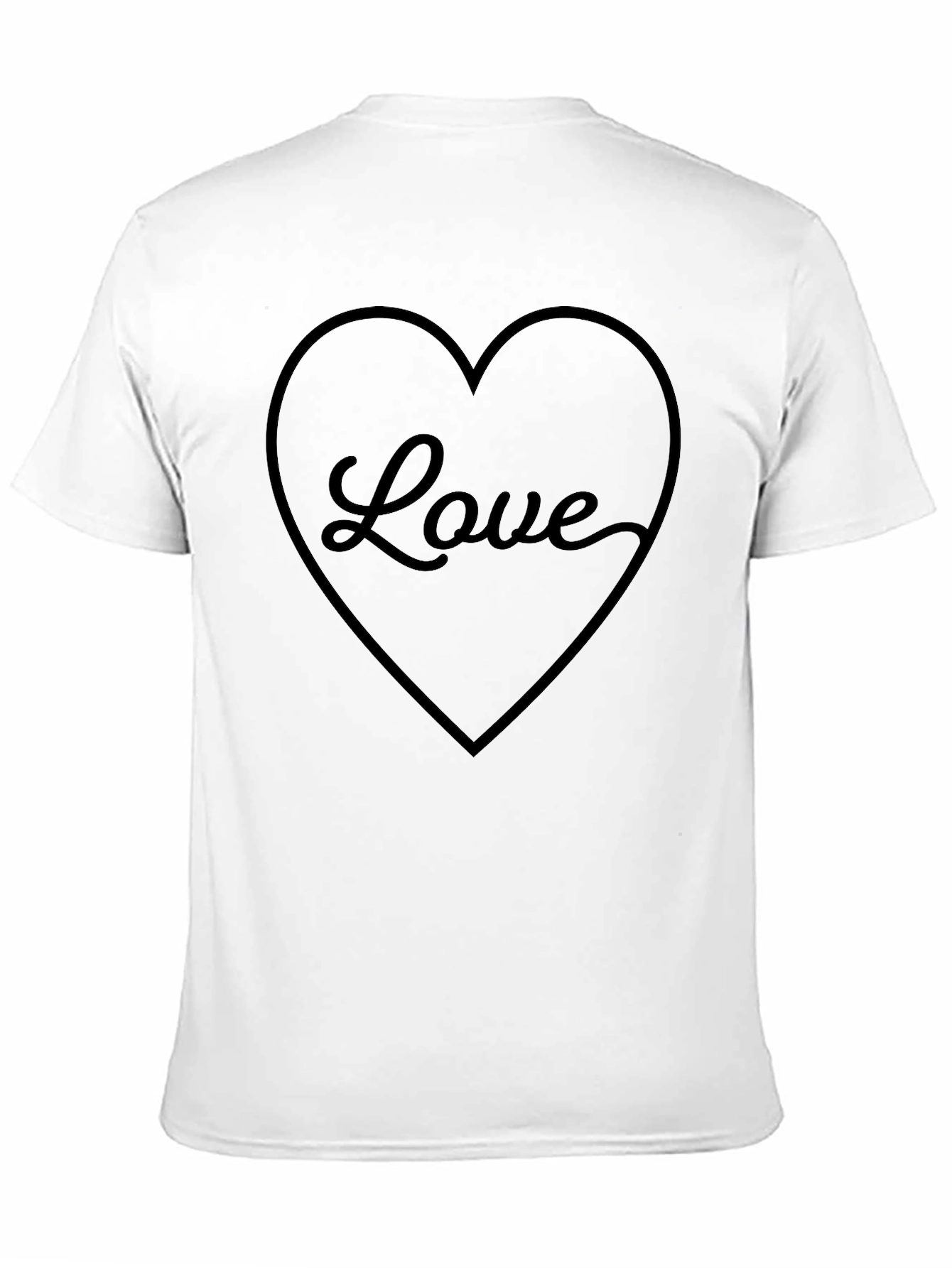 Black Love Heart Graphic Tee - Soft Cotton Blend T-Shirt view 11