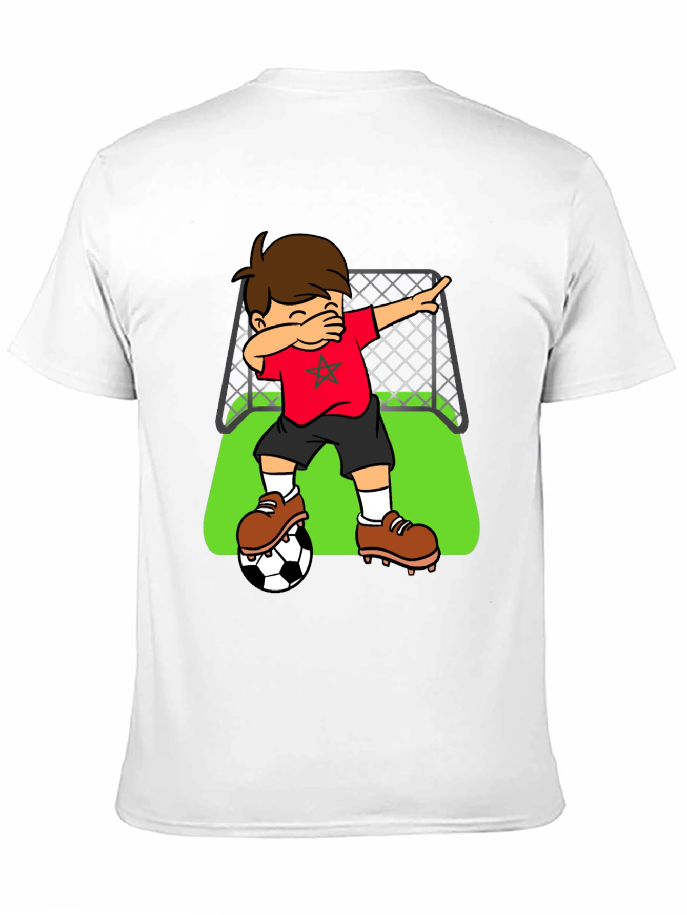 Black Morocco Soccer Dabbing Boy T-Shirt view 11