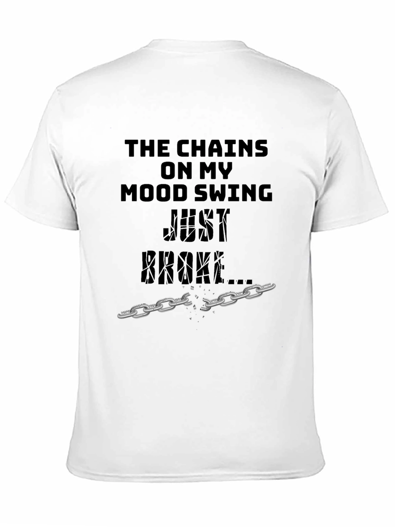Black Mood Swing Chains Broken Graphic T-Shirt view 11