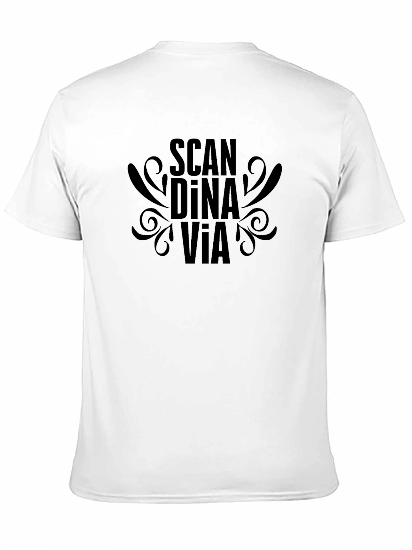 Black Scandinavia Graphic Print Black Crew Neck T-Shirt view 11