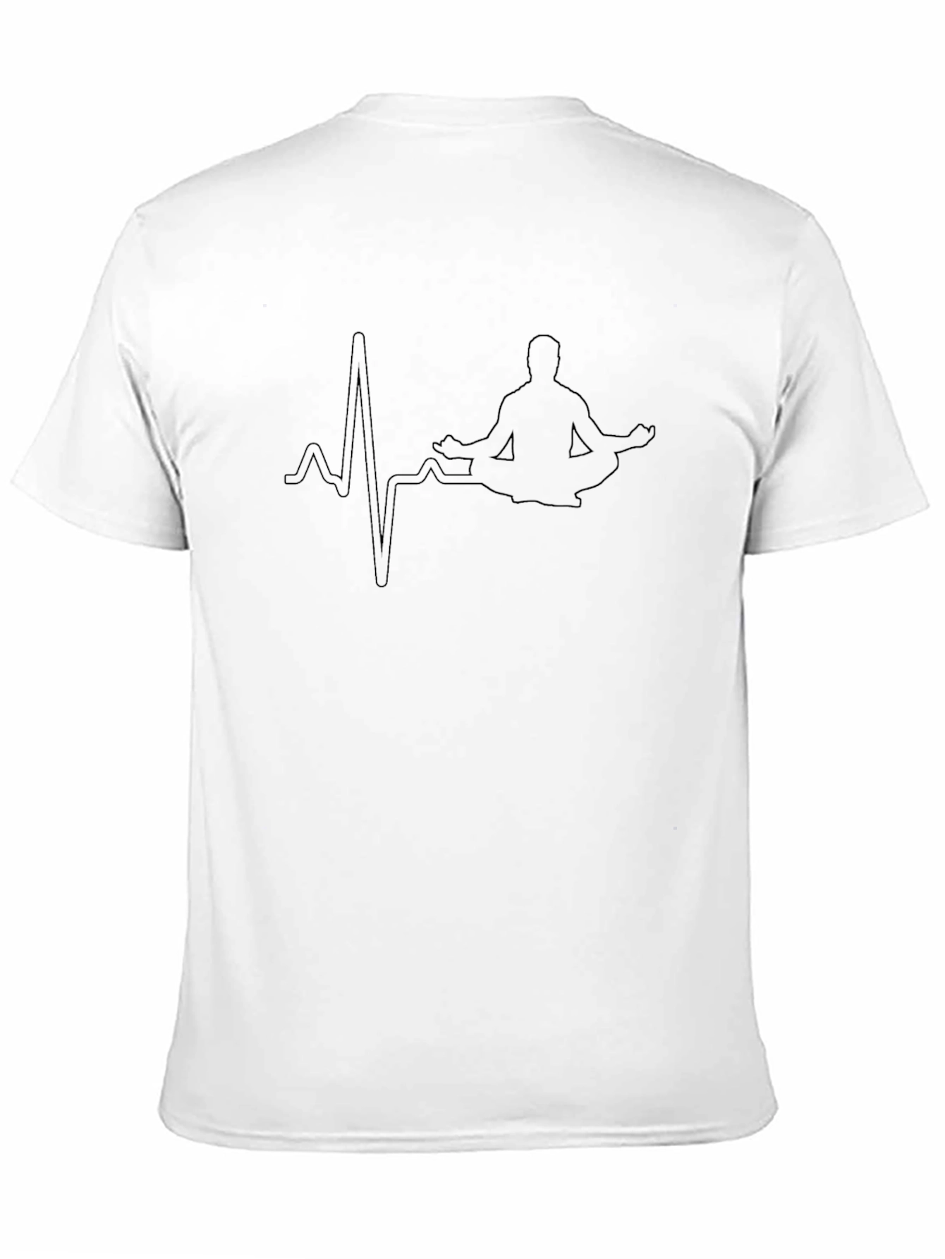 Black Zen Heartbeat Tee - Meditate in Style view 11