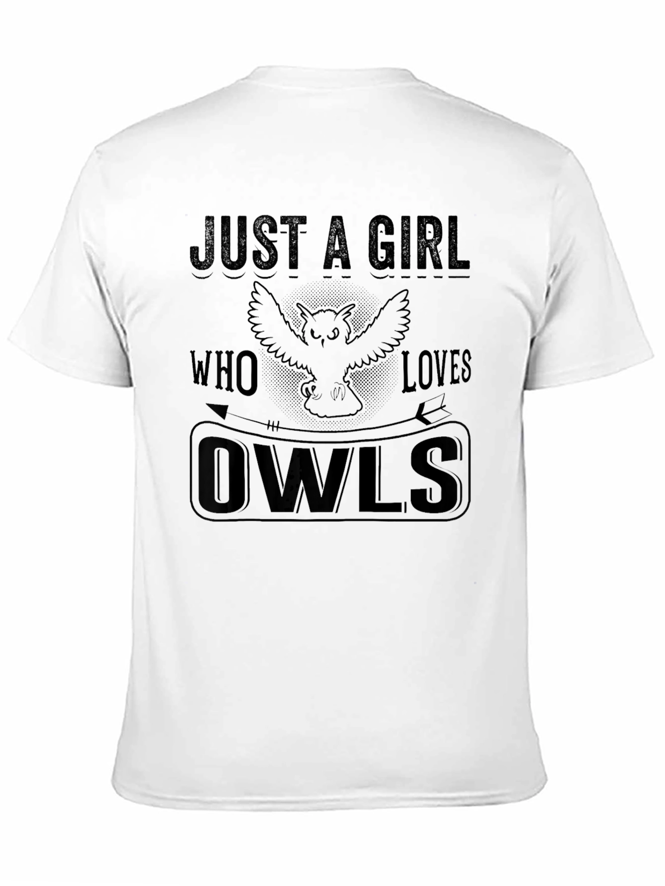 Black Just A Girl Who Loves Owls T-Shirt view 11