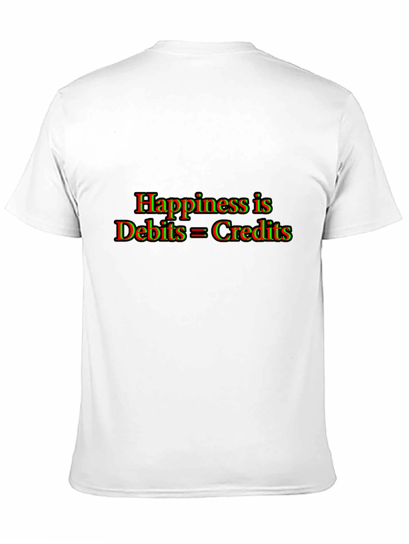 Black Accountant Humor T-Shirt: Happiness is Debits = Credits view 11