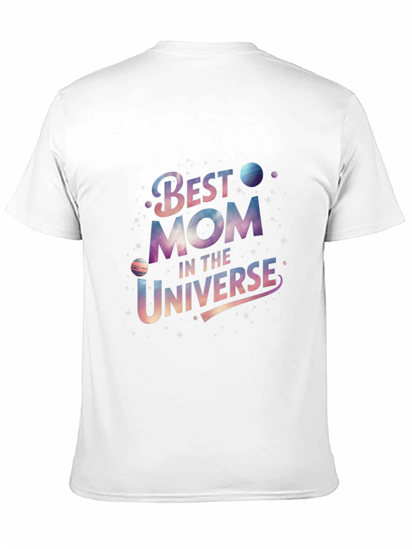 Black Best Mom in the Universe Black Graphic T-Shirt view 11