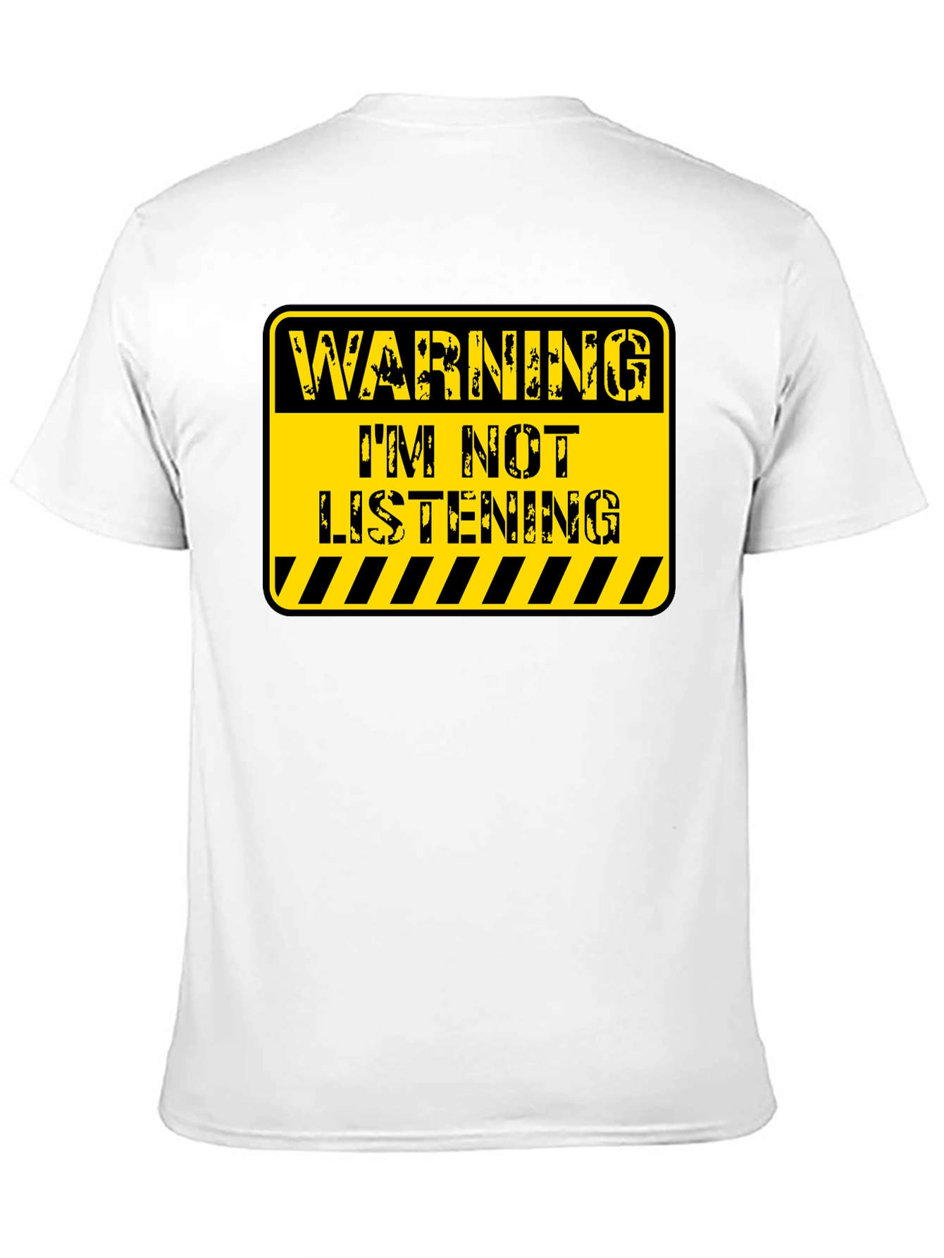 Black Warning: I'm Not Listening! Novelty T-Shirt view 11