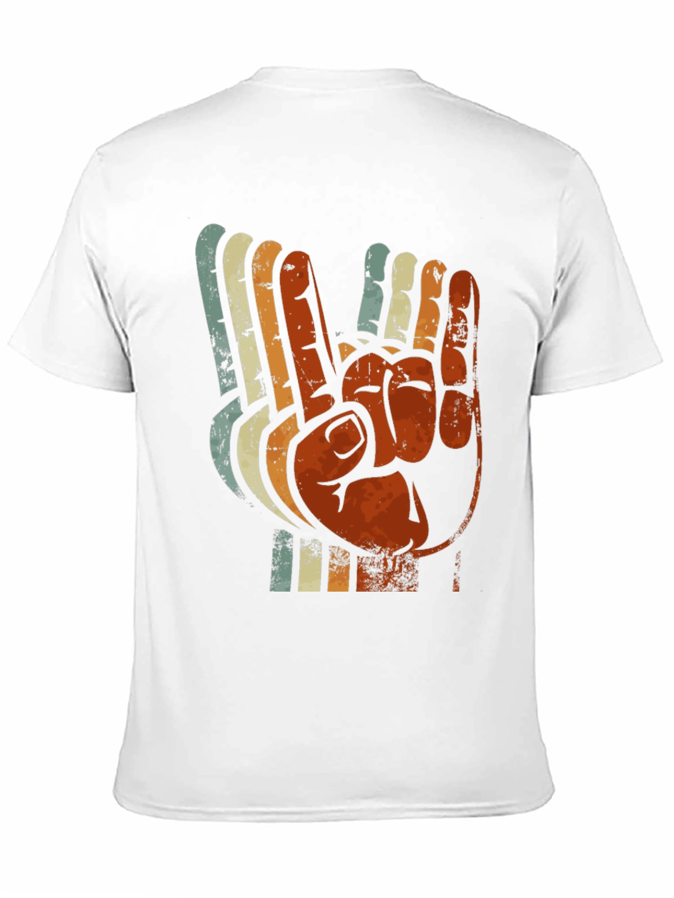 Black Vintage Retro Hand Gesture Graphic T-Shirt view 11