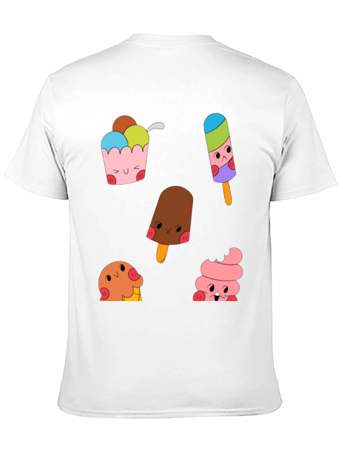 Black Cute Cartoon Ice Cream Graphic Tee view 11