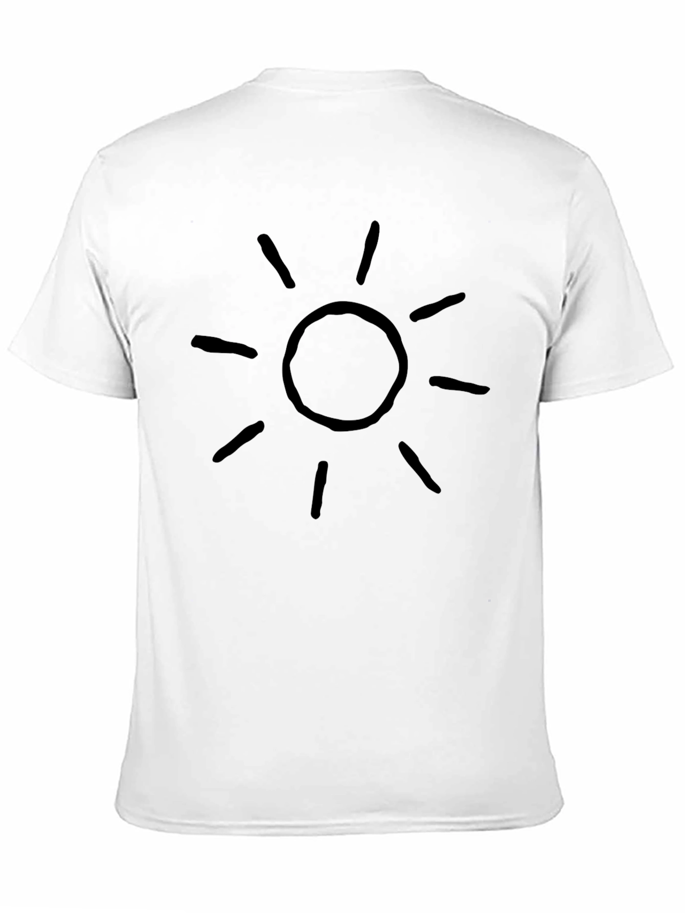 Black Black Graphic Tee - Sun Design Casual T-Shirt view 11
