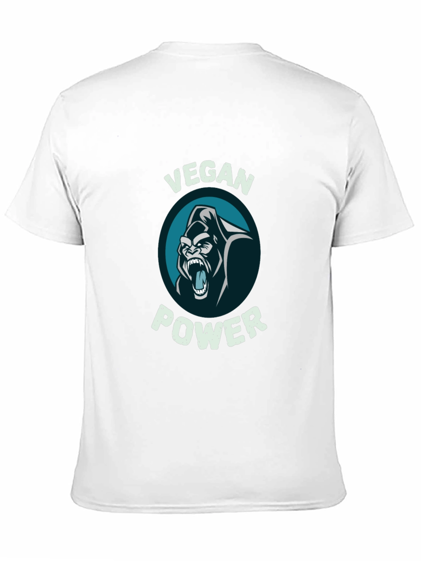 Black Vegan Power Gorilla Graphic T-Shirt view 11