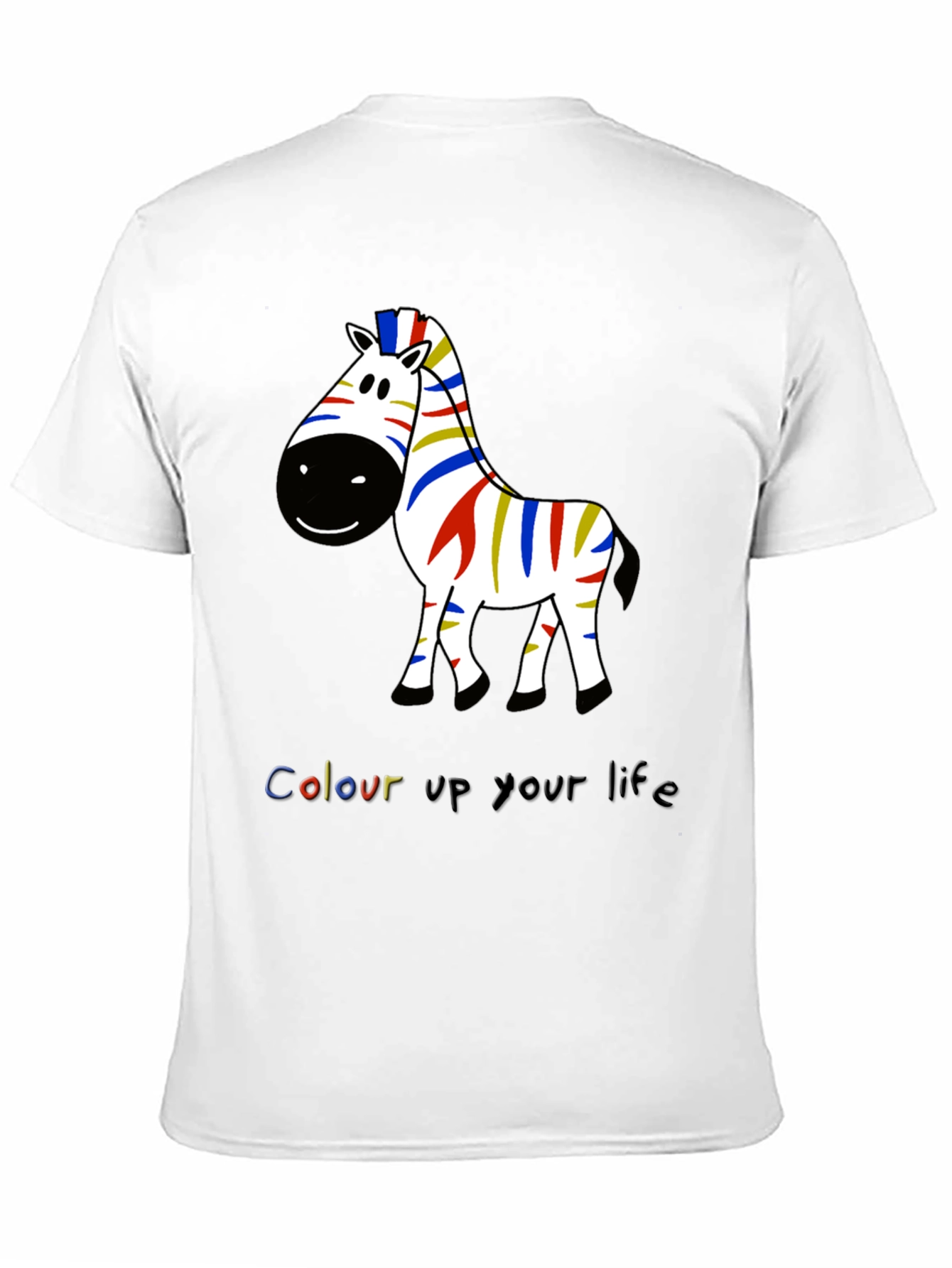 Black Colorful Zebra Graphic Tee - Men's Black T-Shirt view 11