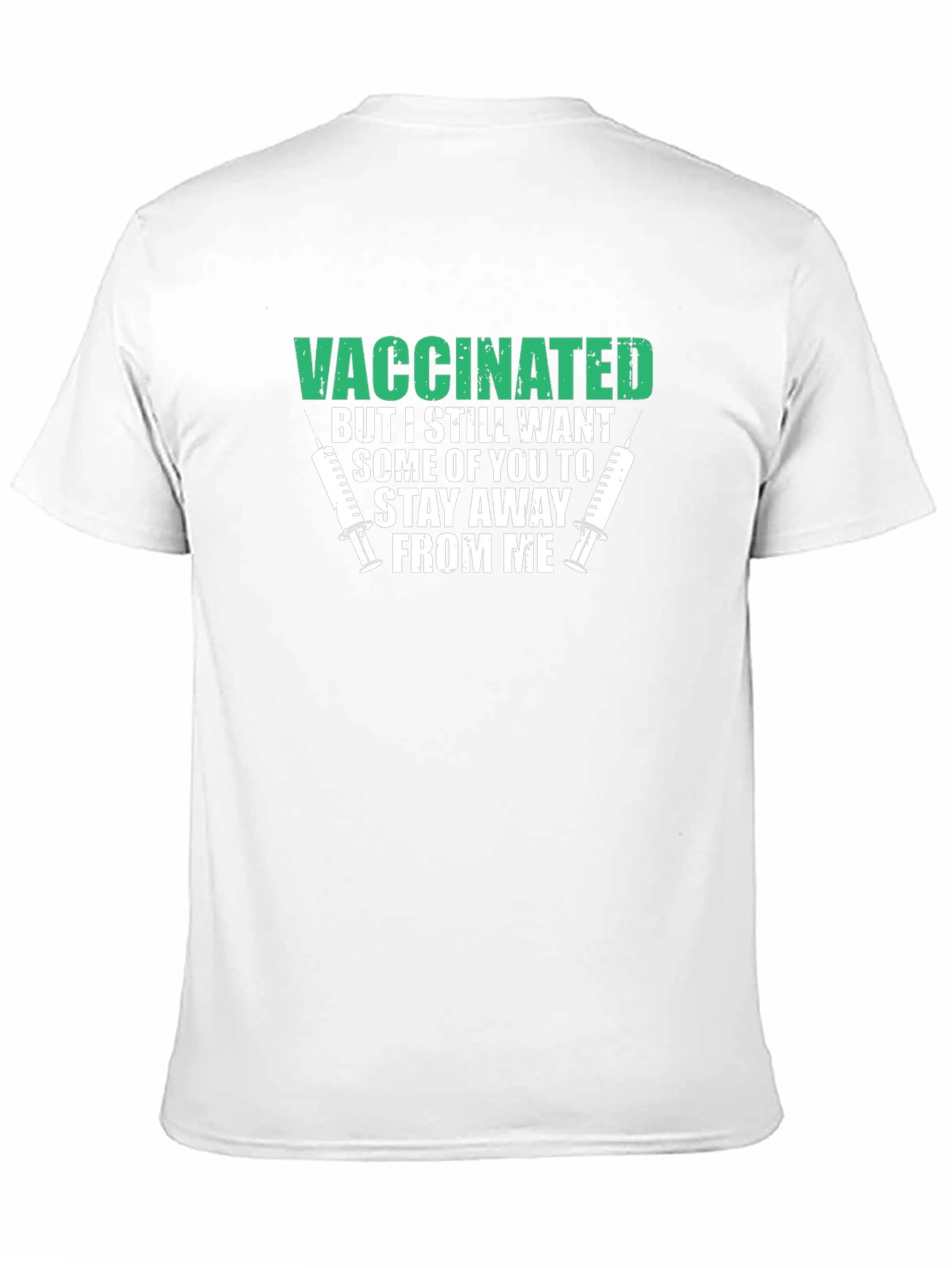 Black Vaccinated Funny T-Shirt Stay Away view 11