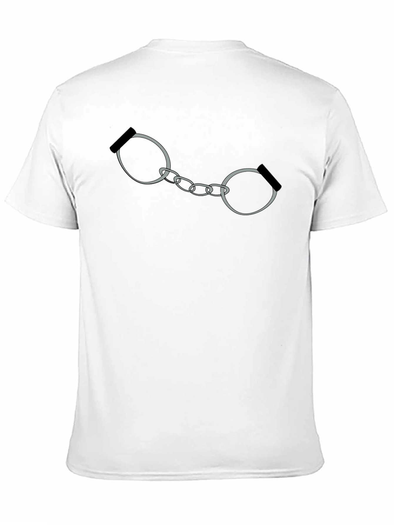 Black Handcuffs Graphic Print T-Shirt - Black view 11