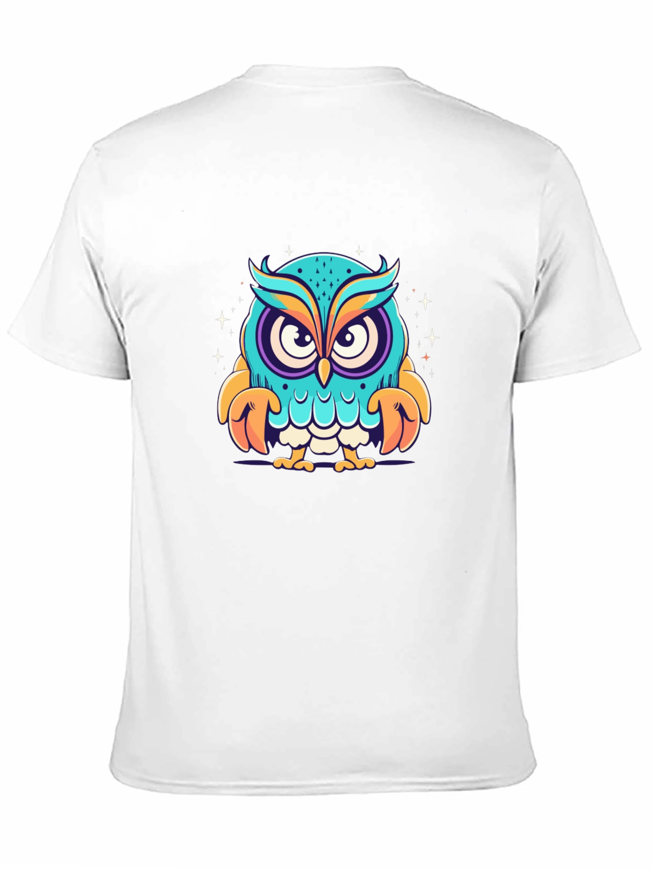 Black Cartoon Owl Graphic Black T-Shirt view 11