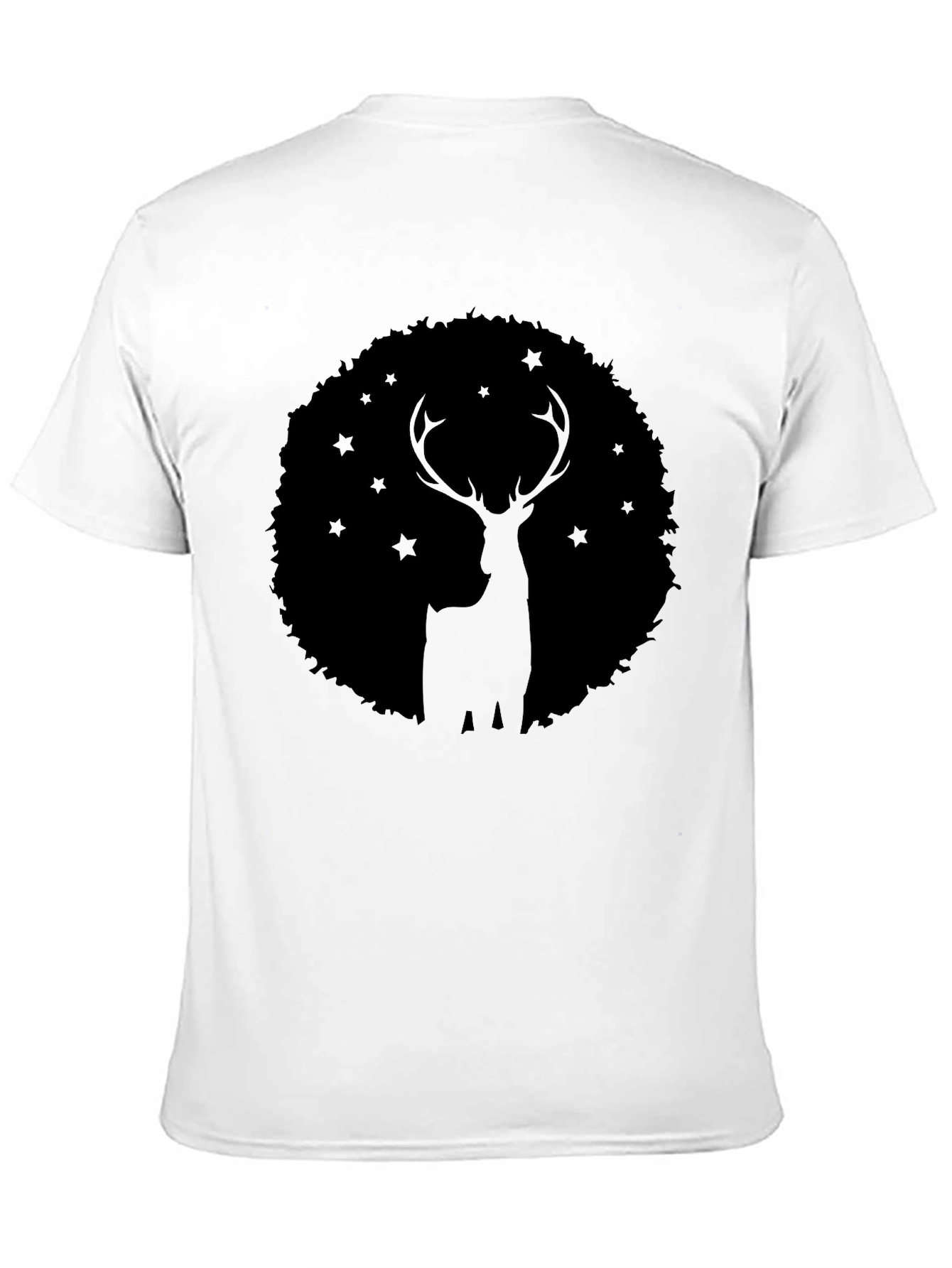 Black Stag Silhouette T-Shirt - Black Graphic Tee view 11