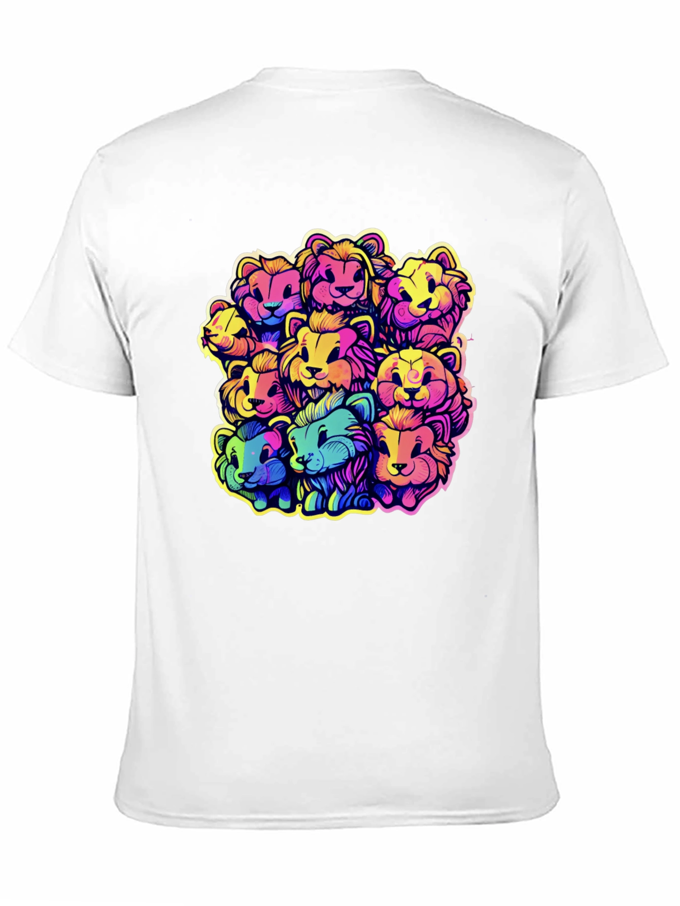 Black Rainbow Lions Graphic Tee - Bold & Fun Design view 11