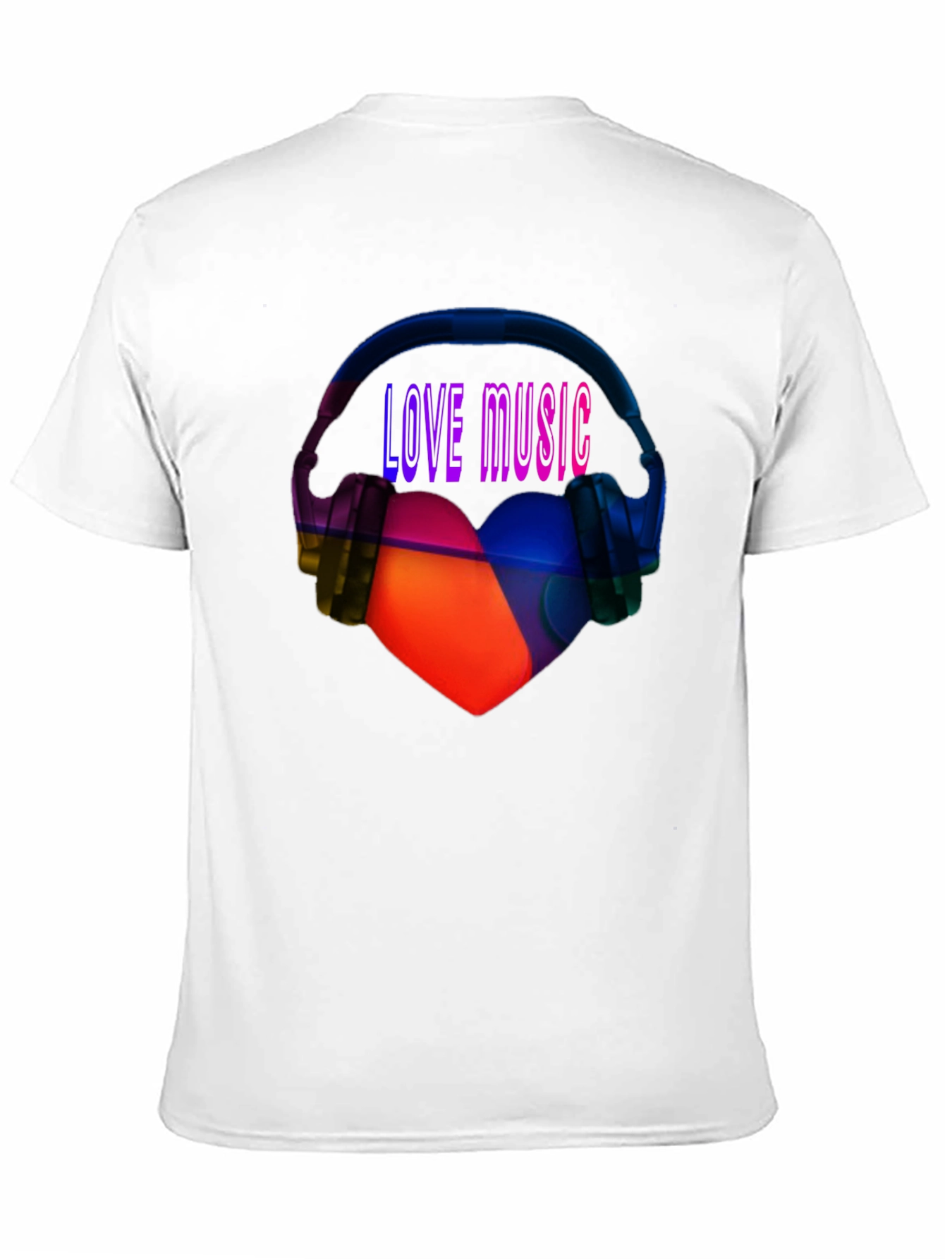 Black Love Music Graphic Tee - Heart & Headphones T-Shirt view 11