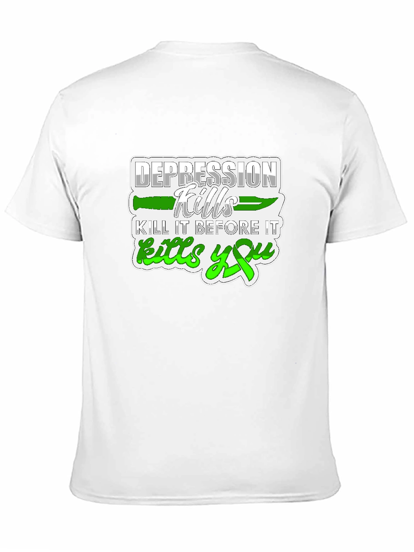 Black Depression Kills Graphic Tee - Black Cotton T-Shirt view 11