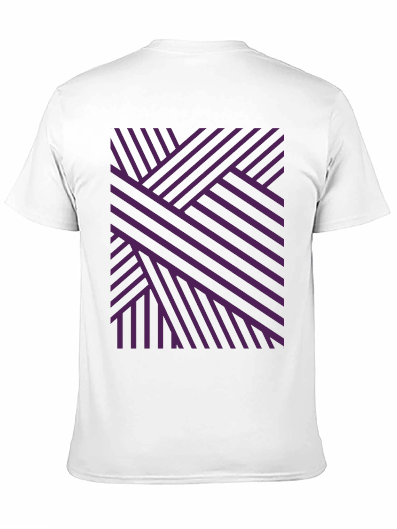 Black Abstract Geometric Stripe Pattern T-Shirt view 11