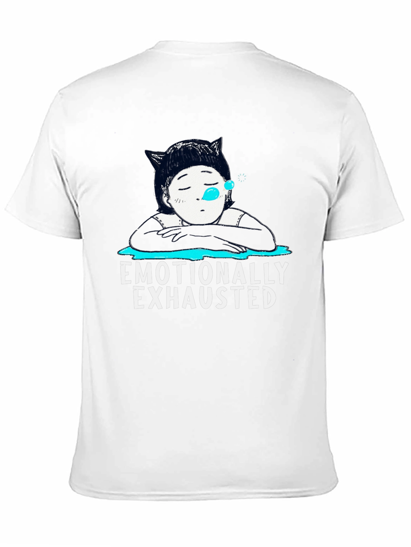 Black Emotionally Exhausted Graphic T-Shirt view 11