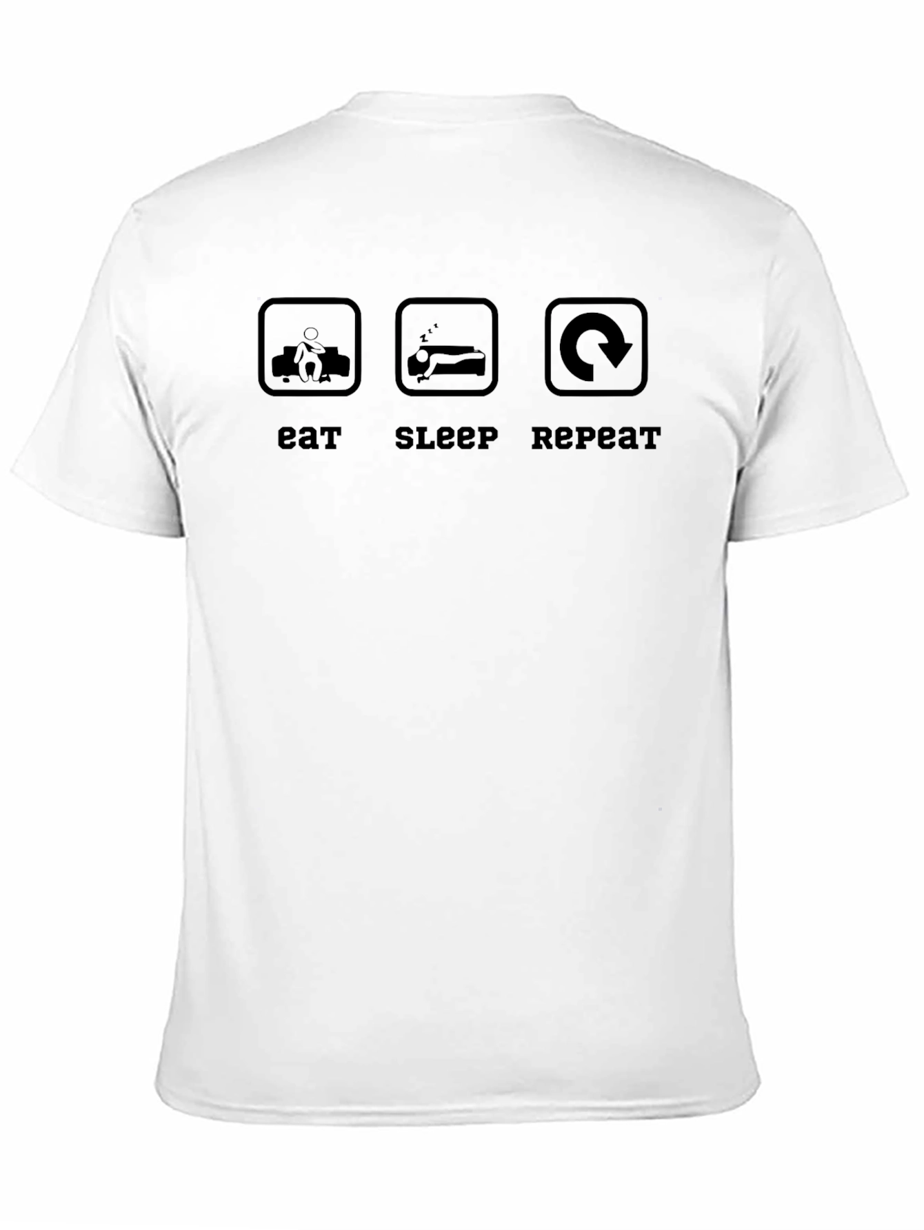 Black Eat Sleep Repeat Graphic Tee - Black Crew Neck view 11