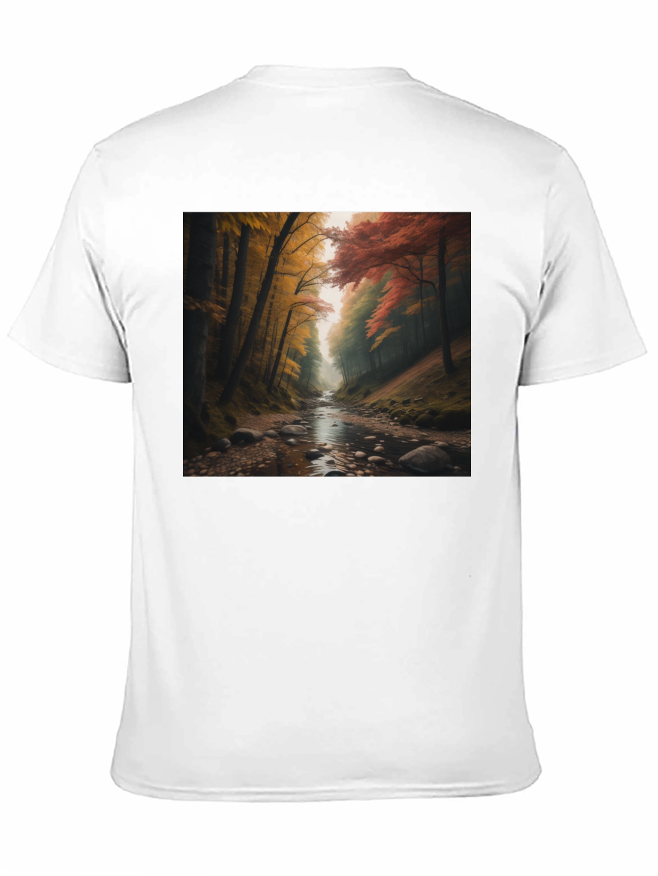 Black Autumn Forest River Graphic Tee view 11