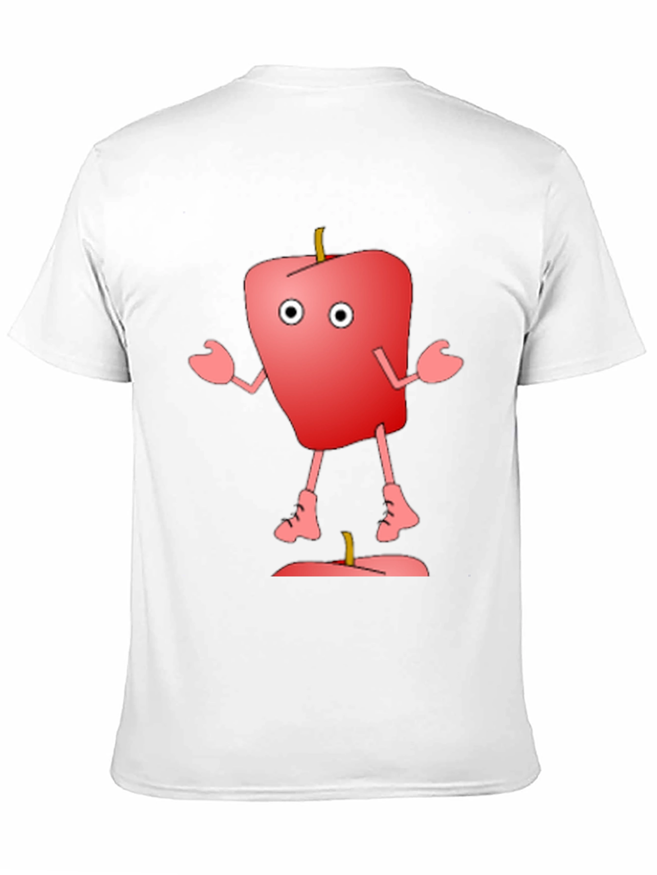 Black Cartoon Apple Graphic T-Shirt - Funny Fruit Tee view 11