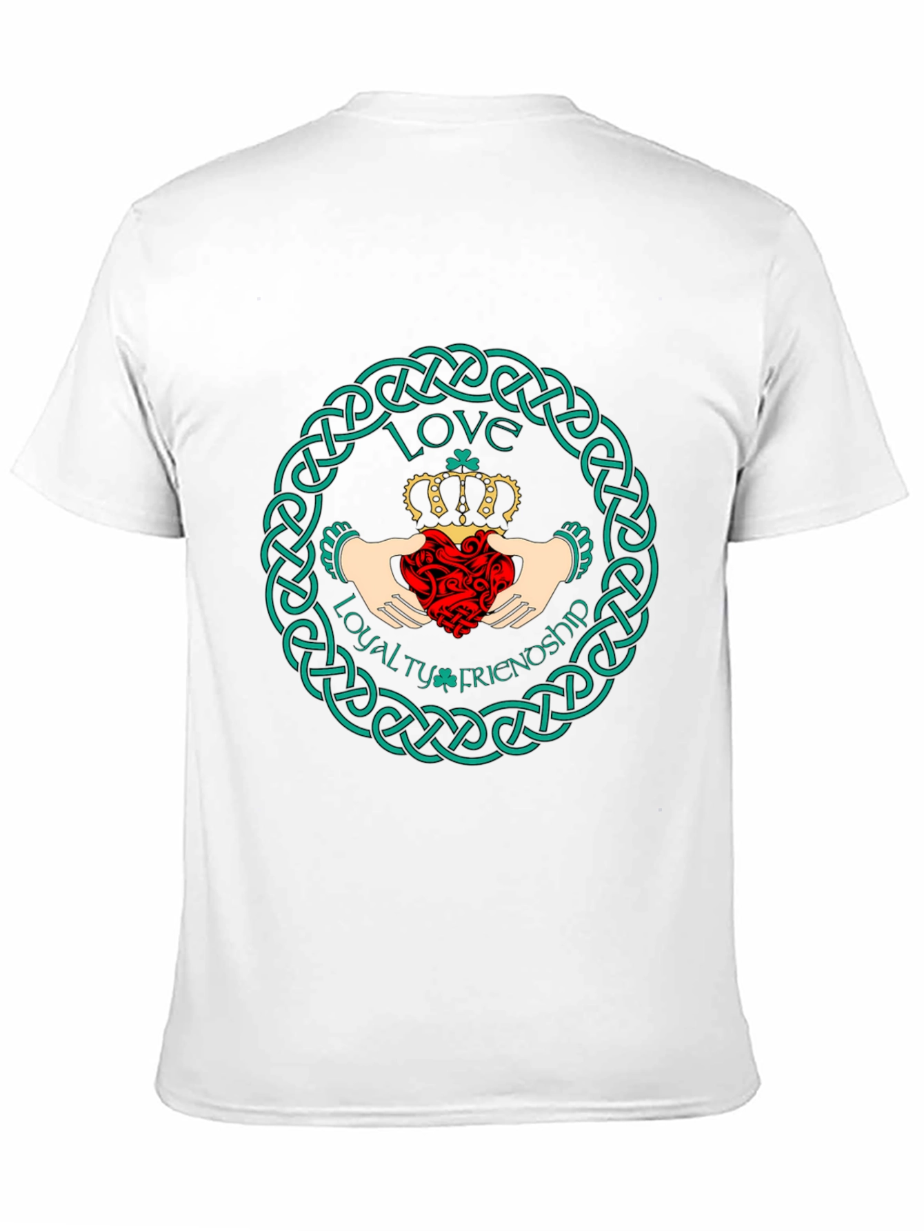 Black Claddagh Symbol T-Shirt - Irish Love Loyalty Friendship Design view 11
