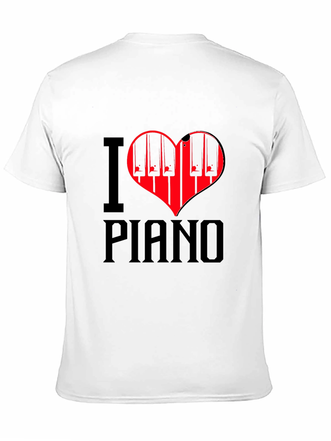 Black I Love Piano T-Shirt Black view 11