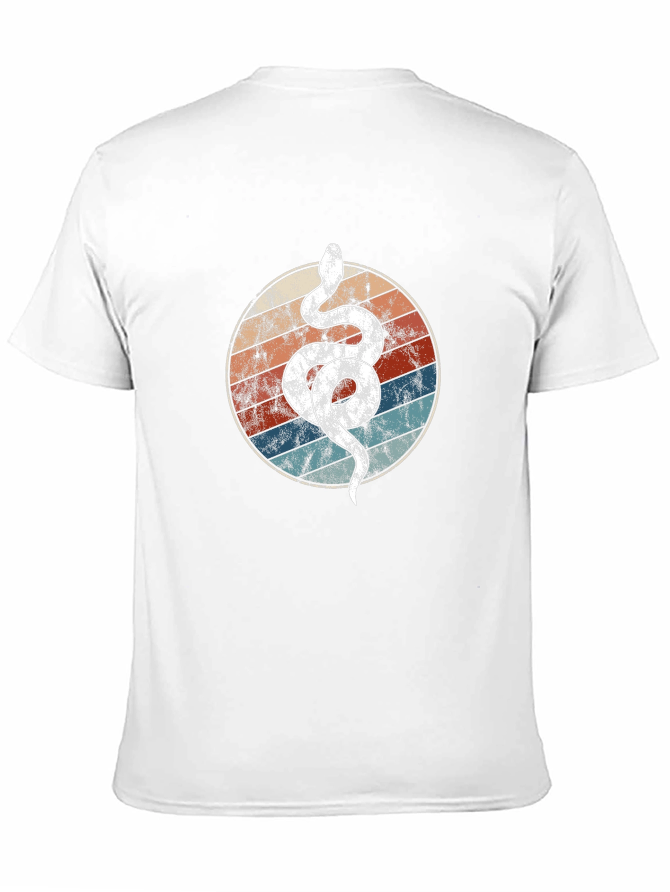 Black Retro Snake Circle Graphic Tee - Cool & Unique view 11