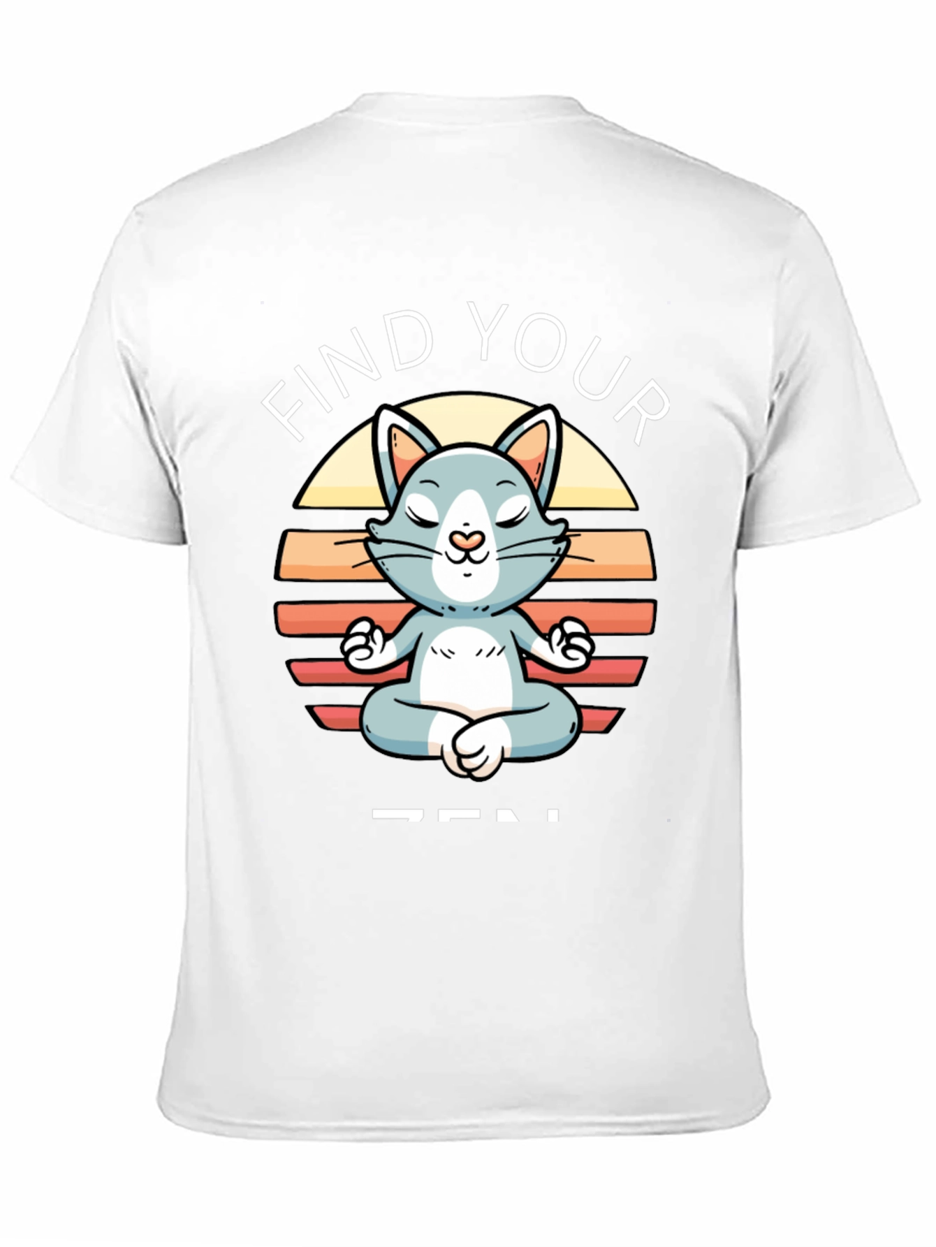 Black Find Your Zen Cat T-Shirt - Meditating Feline view 11