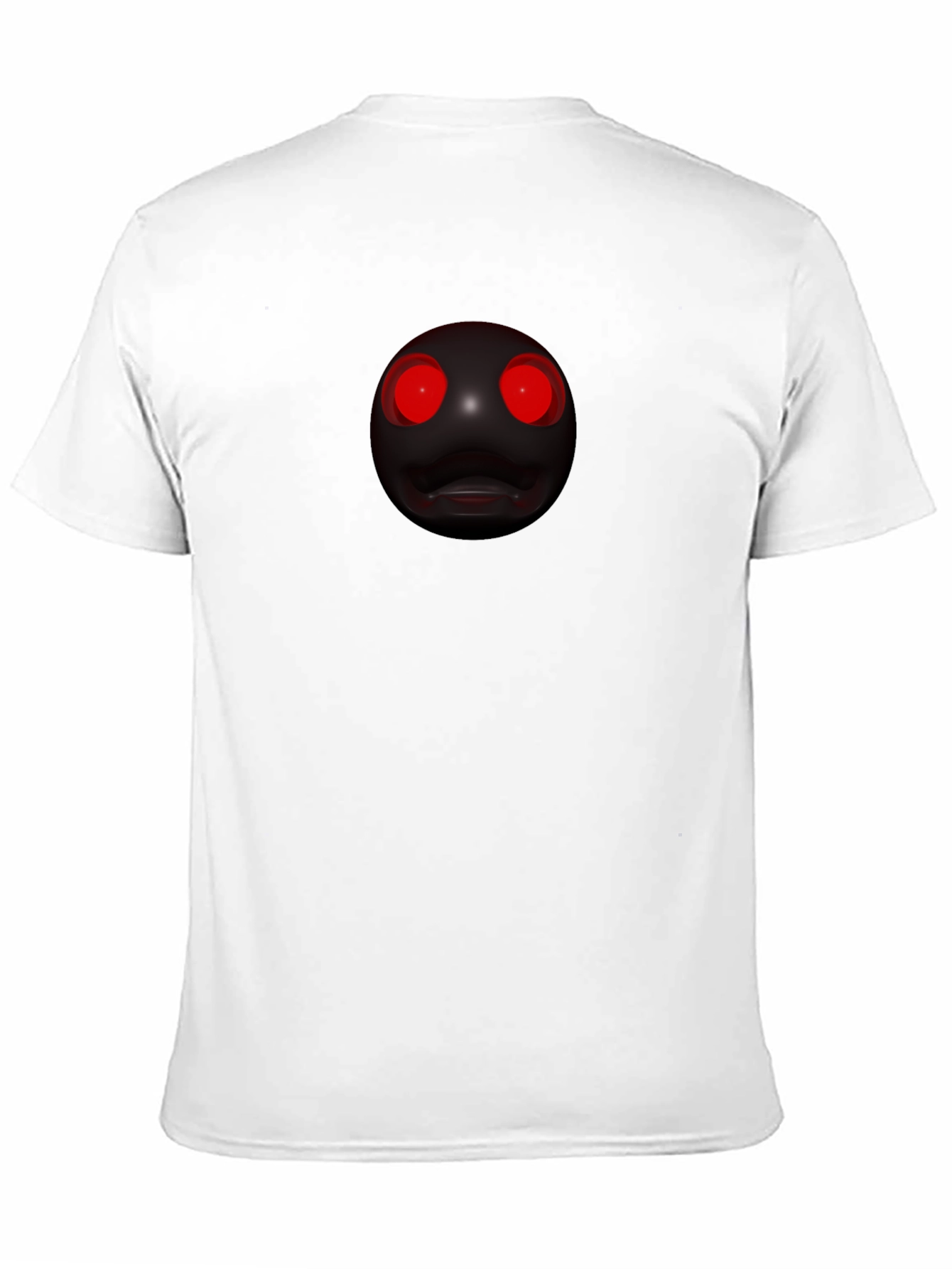 Black Men's Black T-Shirt with Creepy Red-Eyed Orb Design view 11