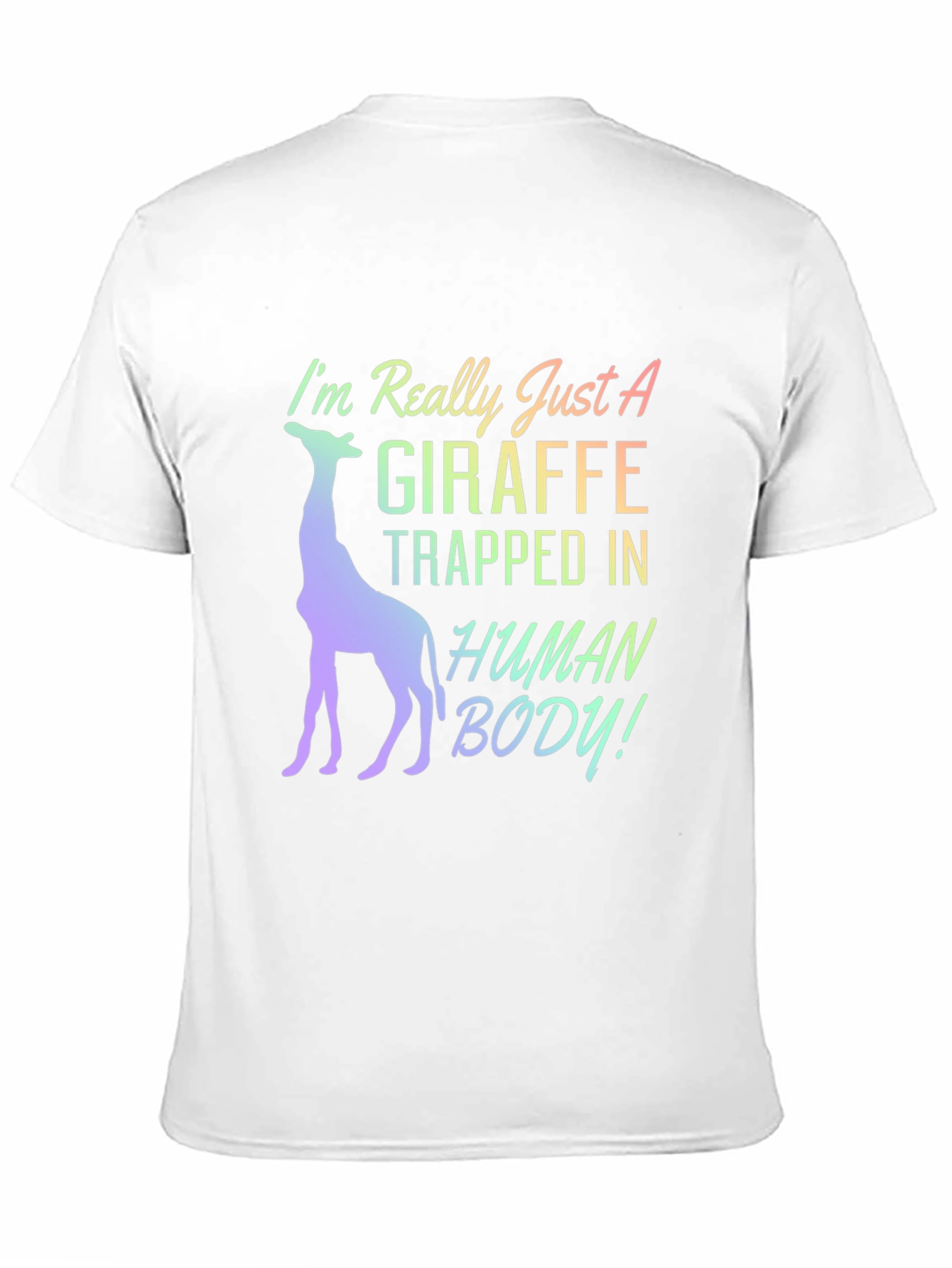 Black Giraffe Trapped In Human Body T-Shirt view 11