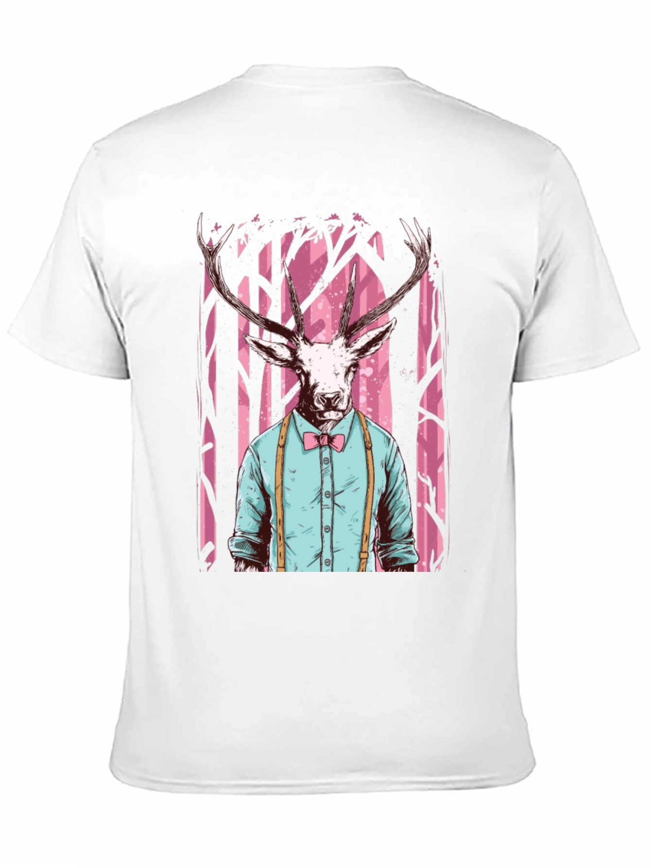 Black Deer Head Graphic Tee - Unique Animal Print Shirt view 11