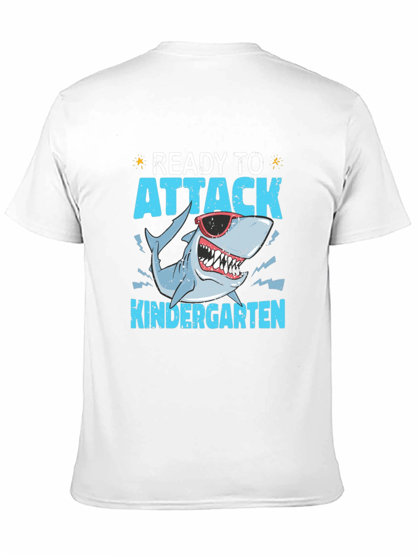 Black Ready to Attack Kindergarten Shark T-Shirt view 11
