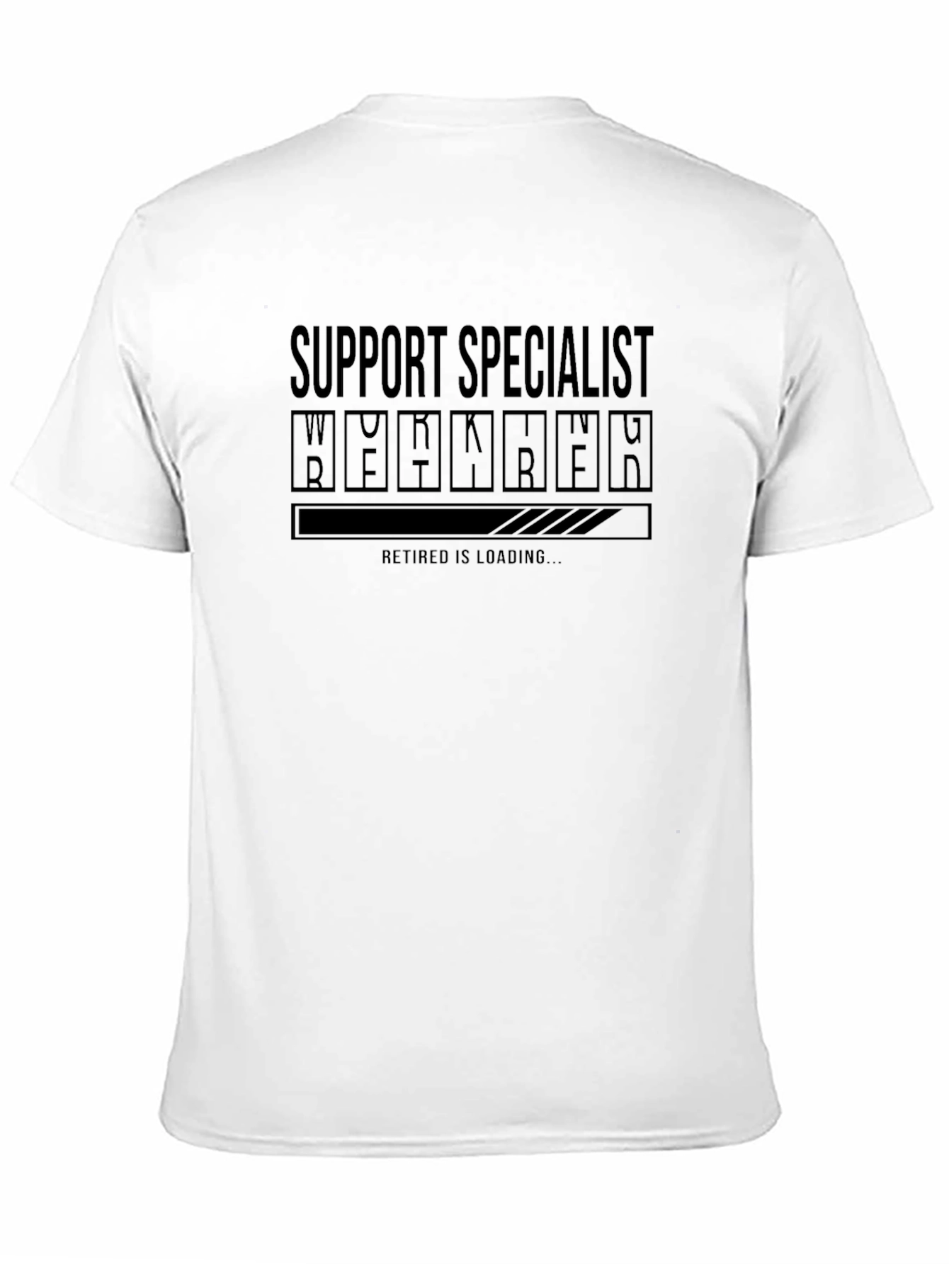 Black Support Specialist Retirement Loading T-Shirt view 11