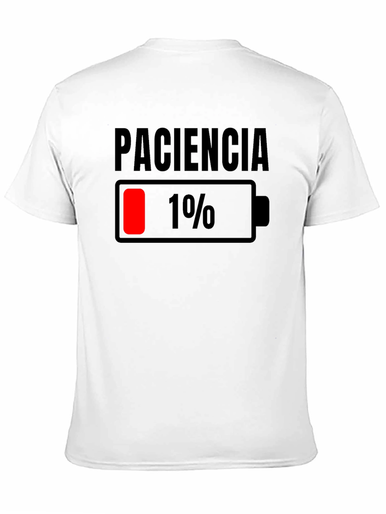 Black Paciencia Low Battery Graphic Tee - Funny Humor Shirt view 11