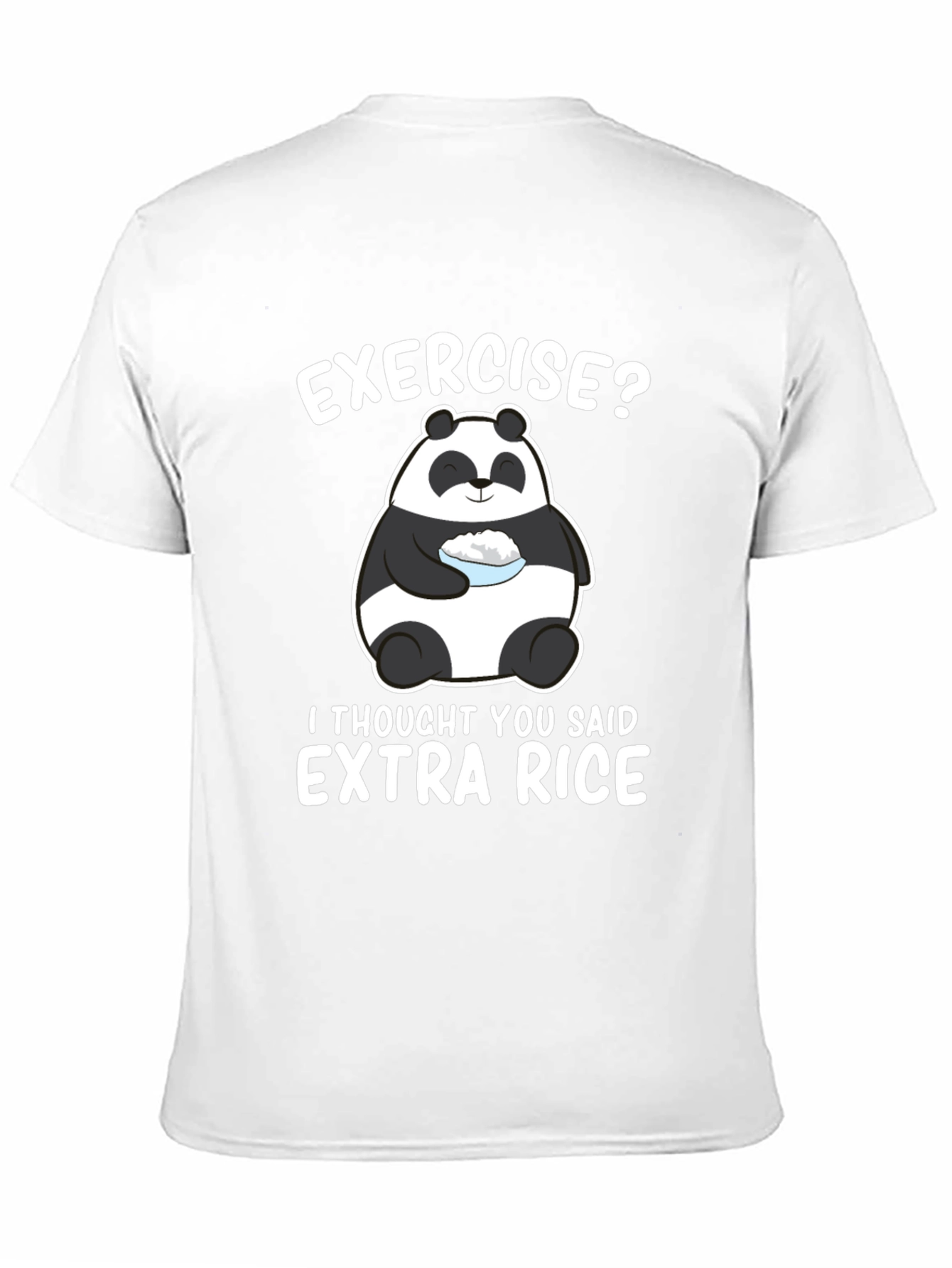 Black Funny Panda Extra Rice Black T-Shirt view 11