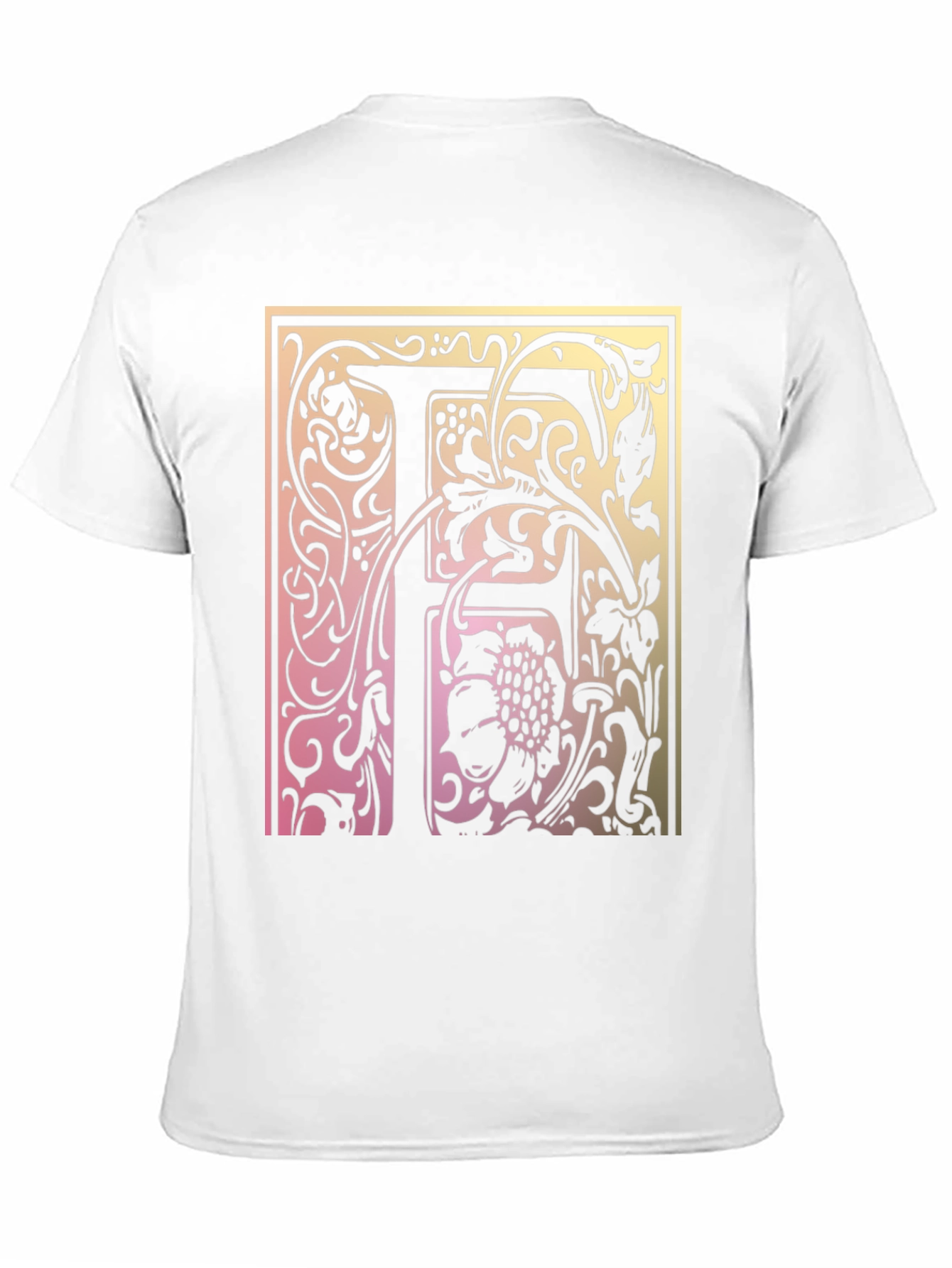 Floral Letter F Graphic Tee - Unique Initial Shirt - 11