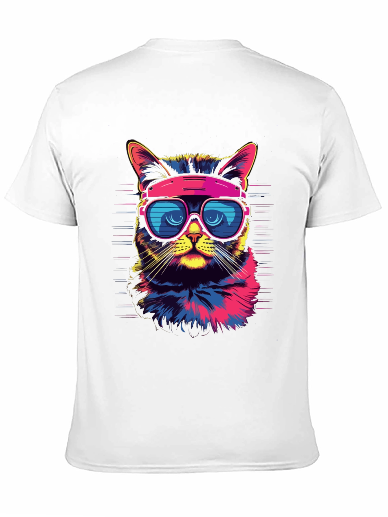 Black Cool Cat T-Shirt - Retro Sunglasses Graphic Tee view 11