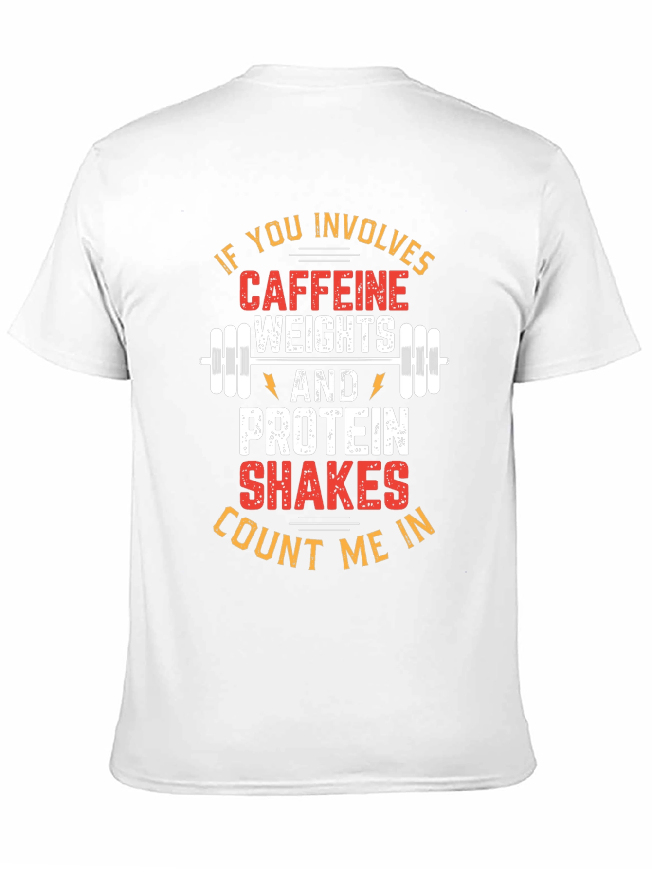 Black Fitness Caffeine Weights Protein T-Shirt view 11