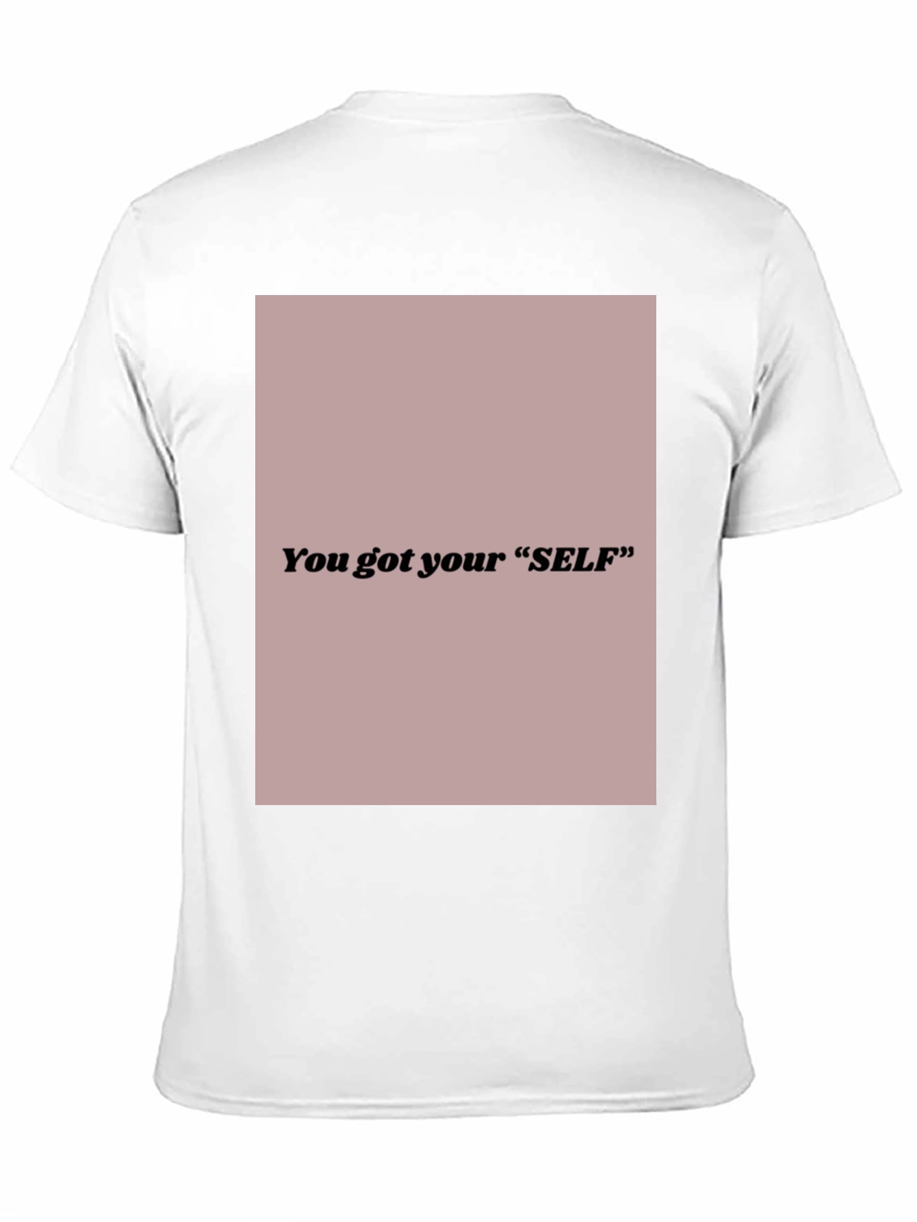 Black Stylish Black Tee - You Got Your "SELF" Graphic Print view 11