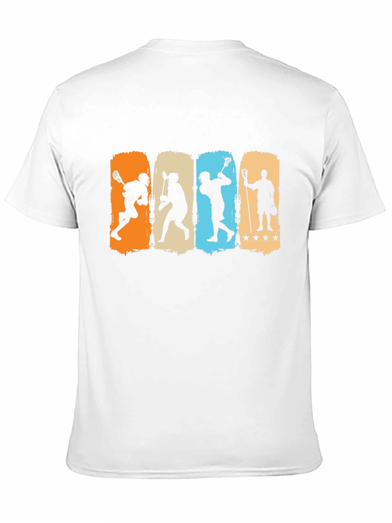 Black Lacrosse Player Silhouette Graphic T-Shirt view 11