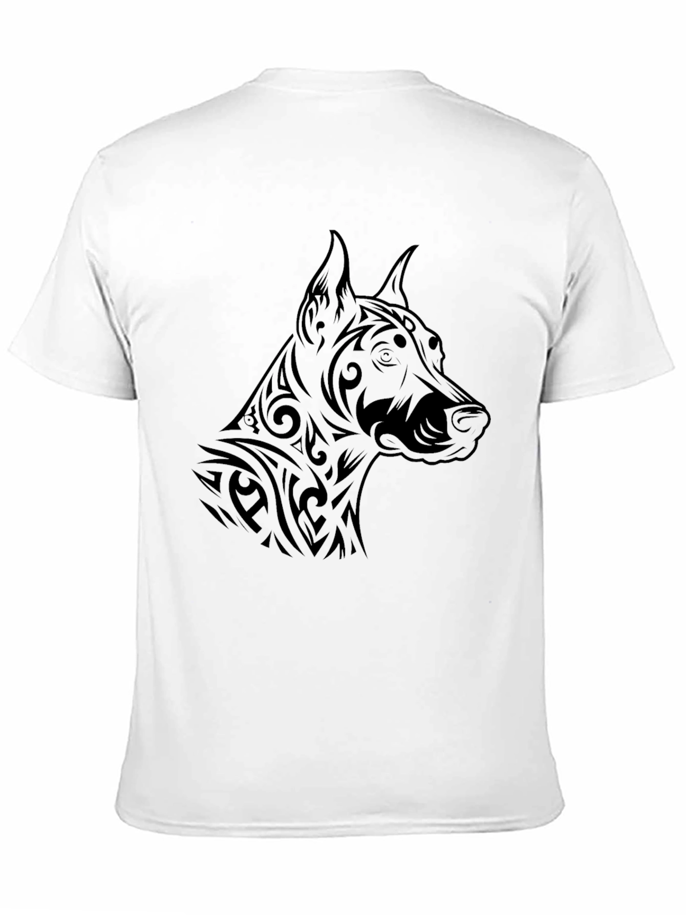 Black Tribal Dog Graphic Tee - Black T-Shirt view 11