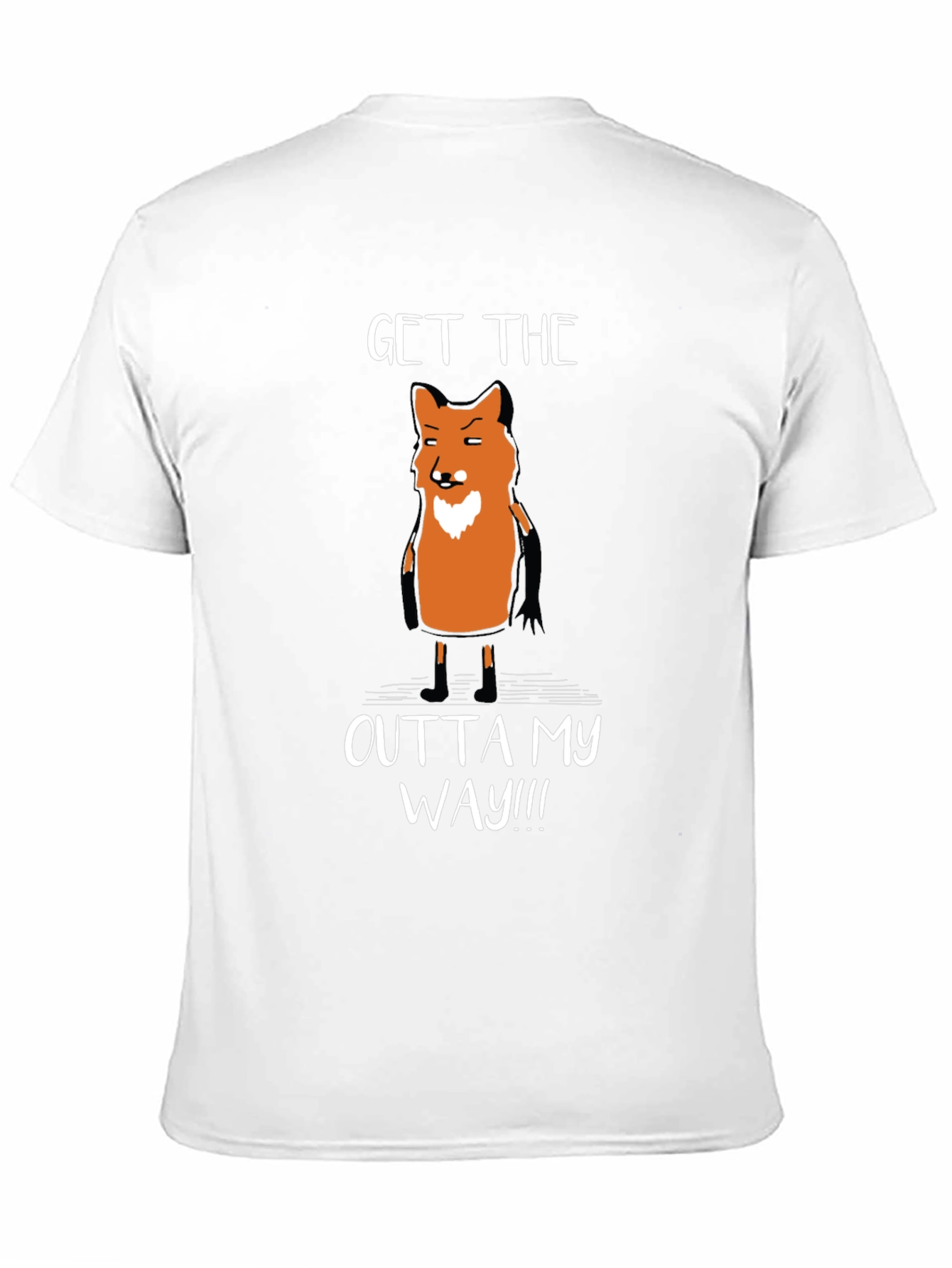 Black Funny Fox Graphic T-Shirt - Get Outta My Way! view 11
