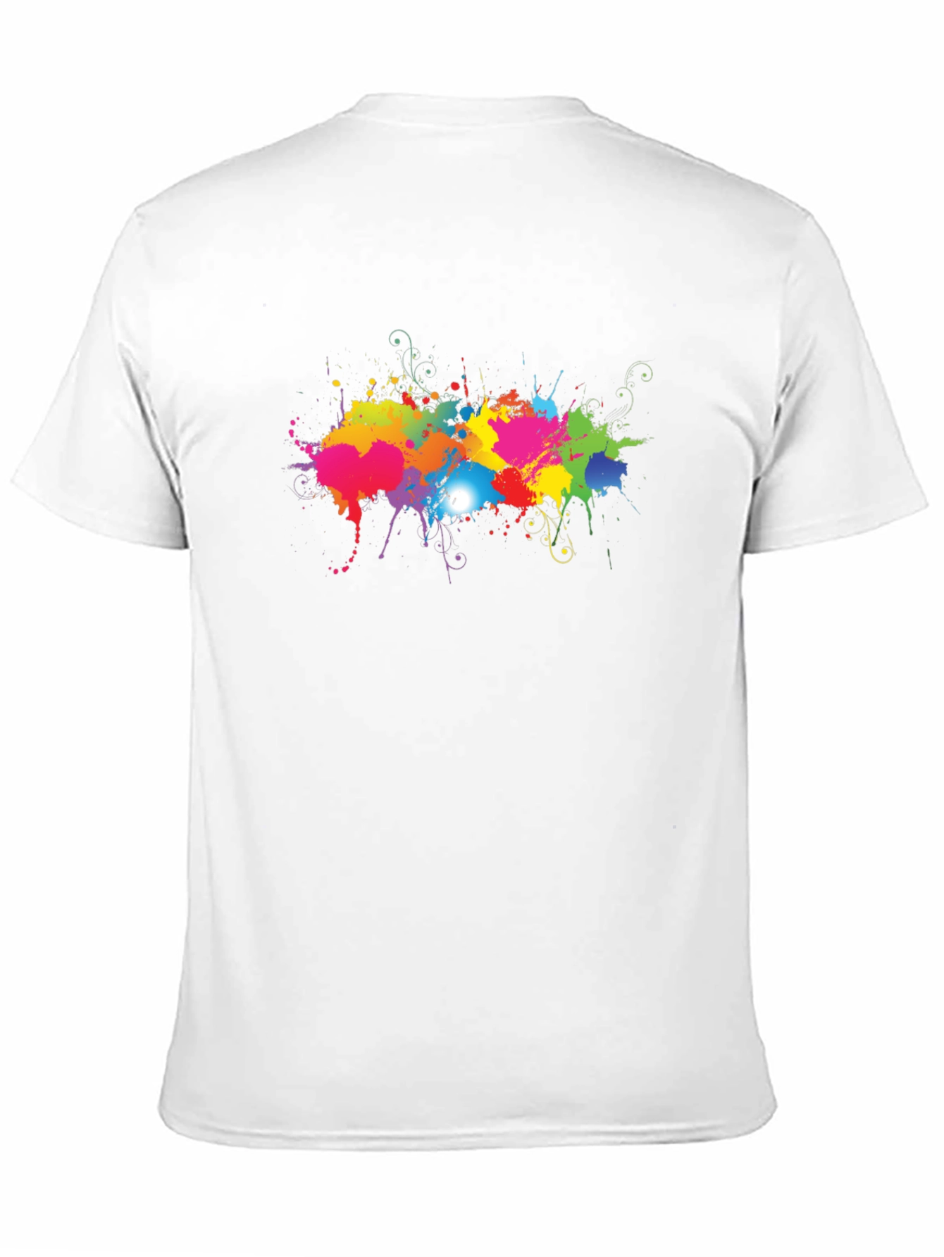 Black Vibrant Splatter Print Black T-Shirt view 11